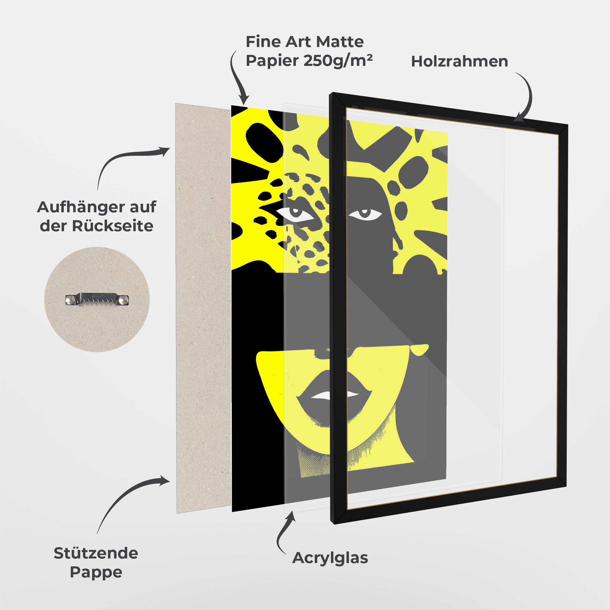 Gerahmte Poster Jaguar Woman Art mockup 1