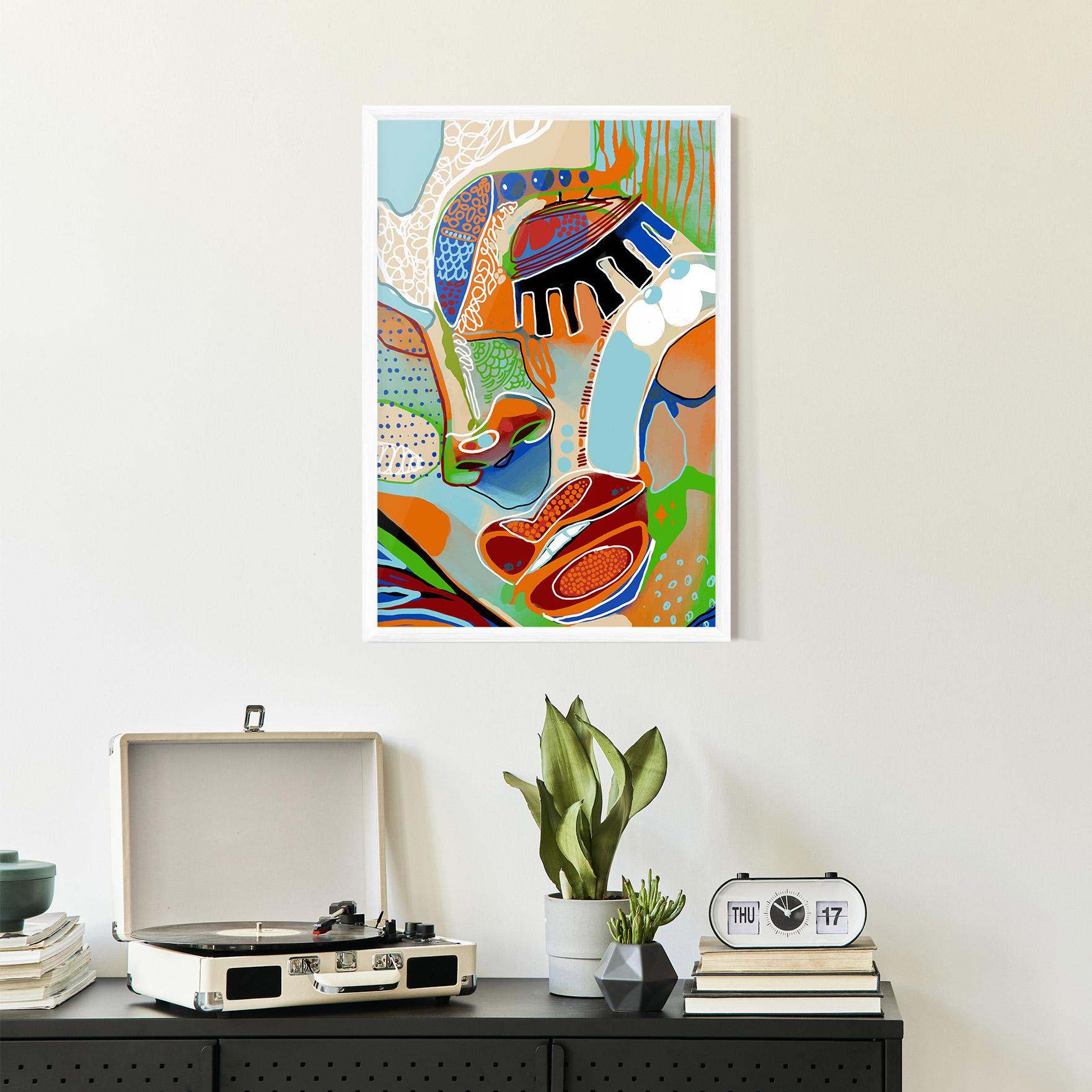 Gerahmte Poster Abstract Face Art mockup 2