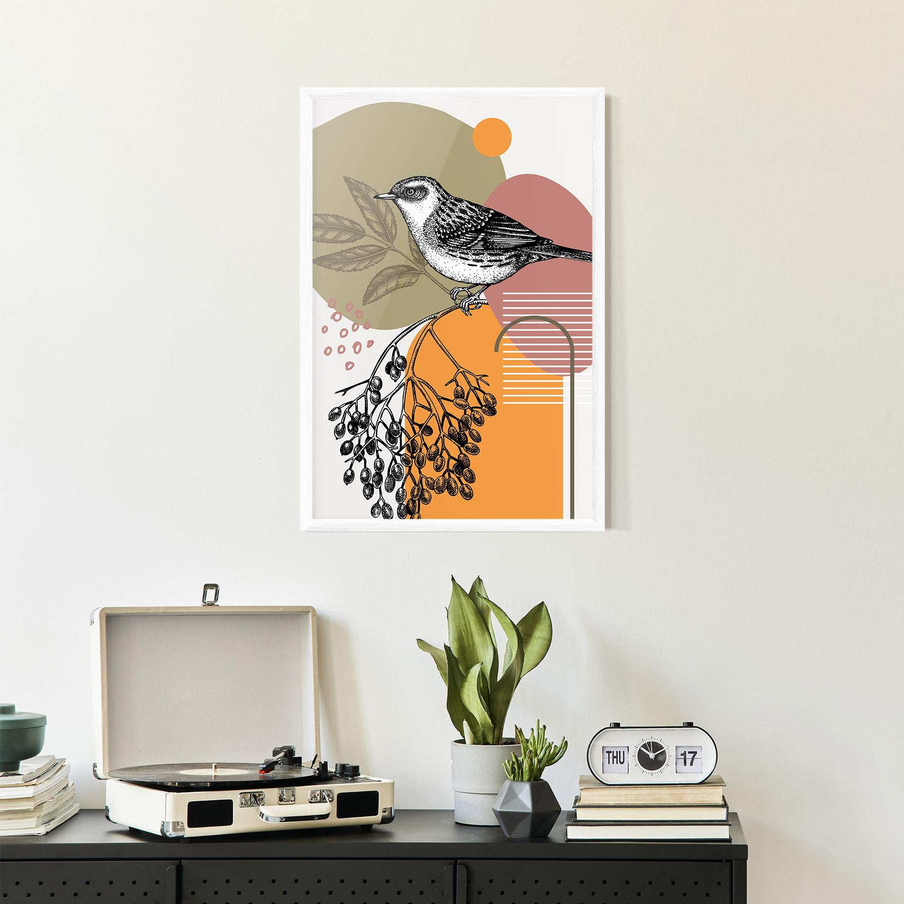 Gerahmte Poster Bird Collage mockup 2