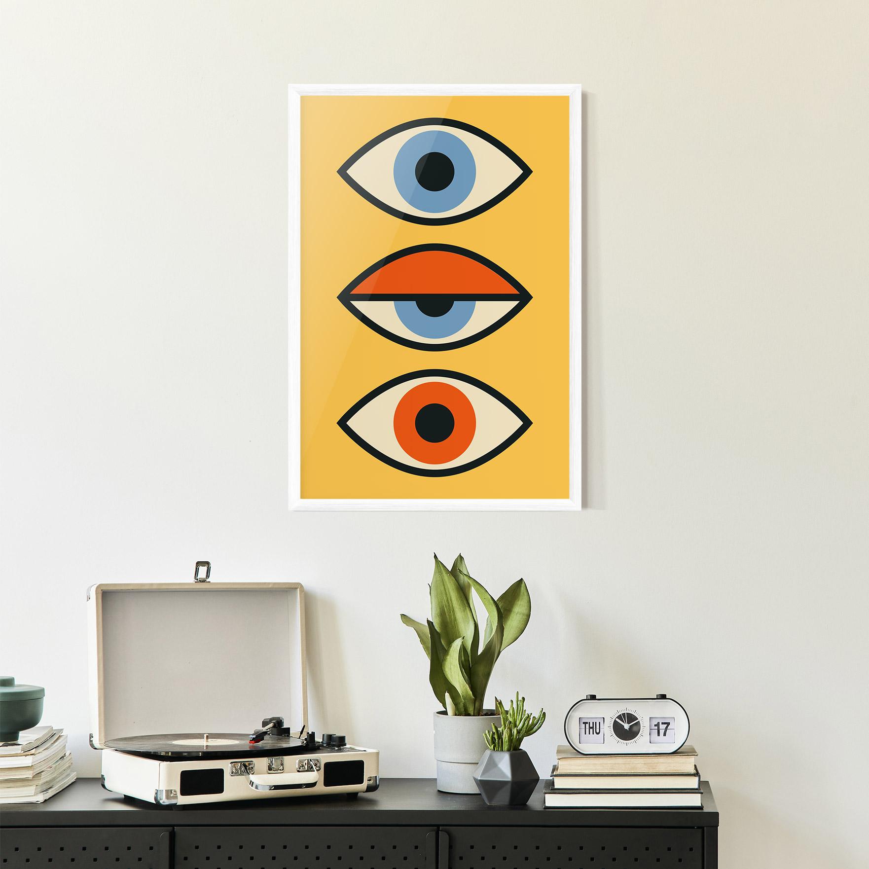 Gerahmte Poster Blue Orange Eye mockup 2