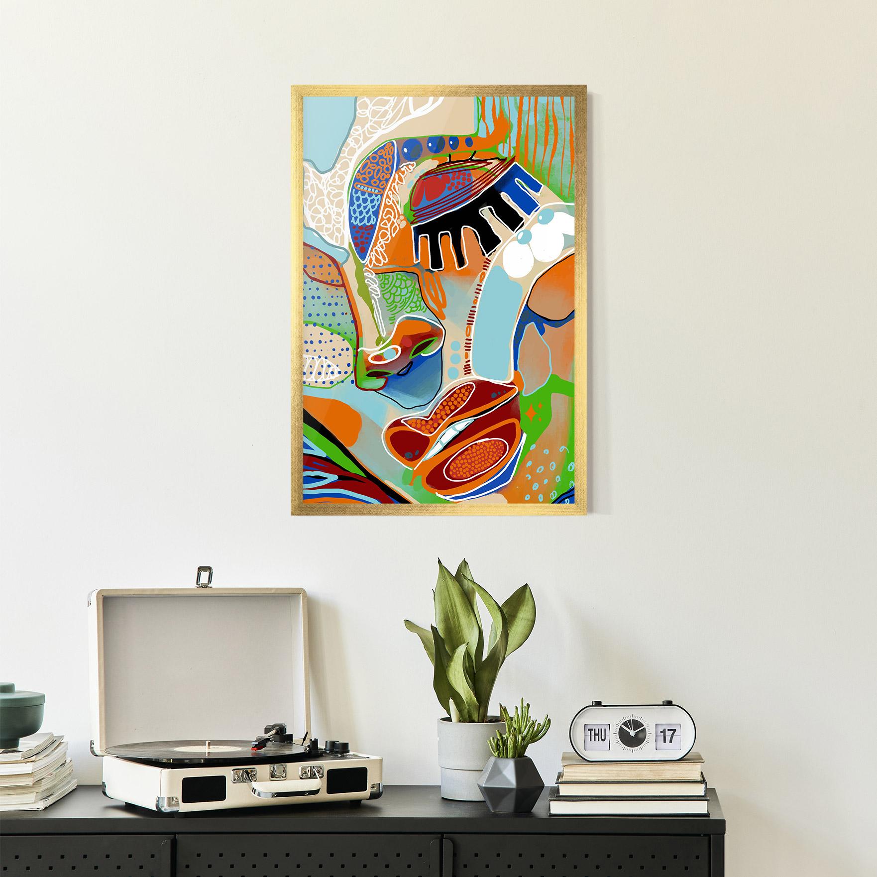 Gerahmte Poster Abstract Face Art mockup 2