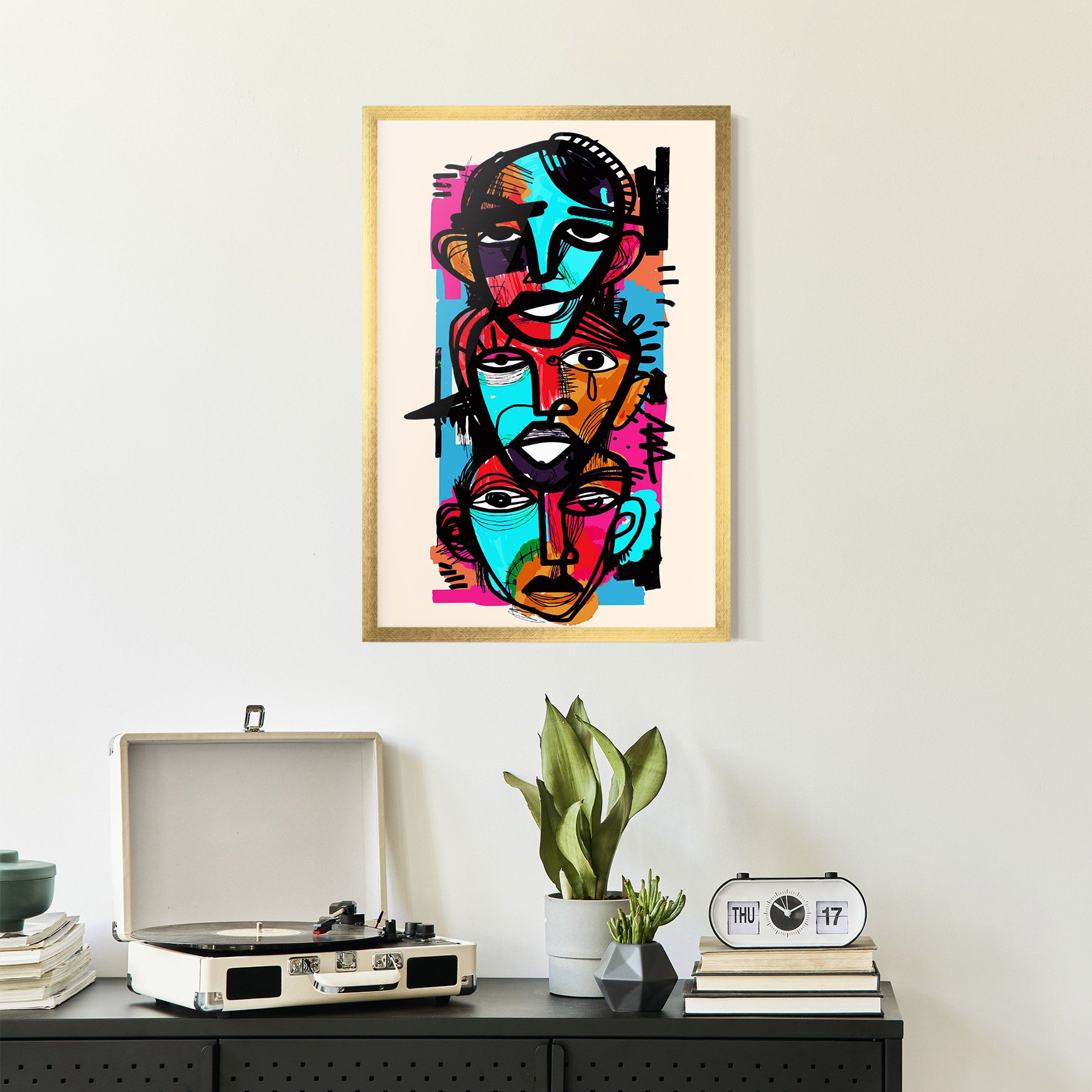 Blue Orange Faces mockup 2