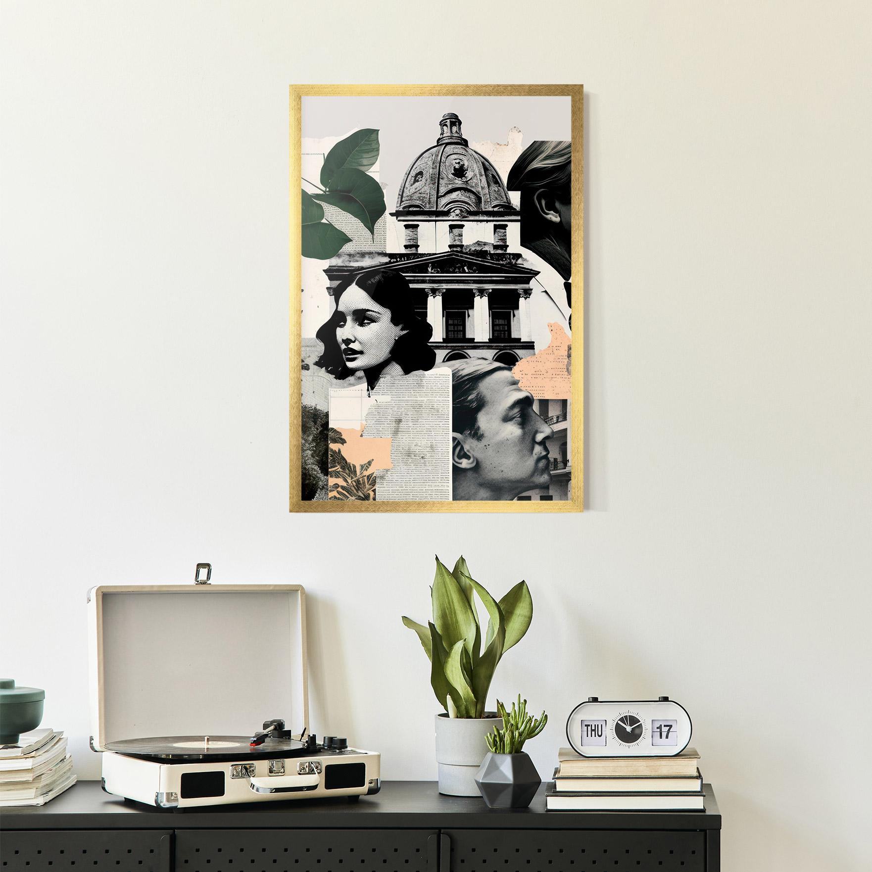 Gerahmte Poster Vintage Collage mockup 2