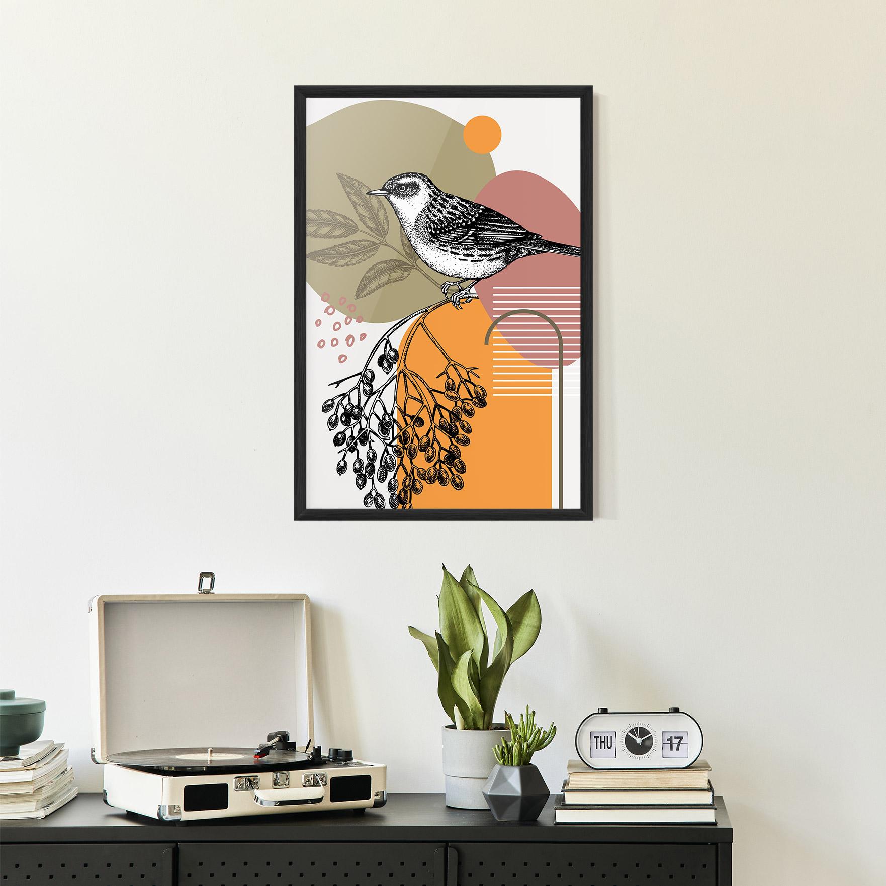 Gerahmte Poster Bird Collage mockup 2