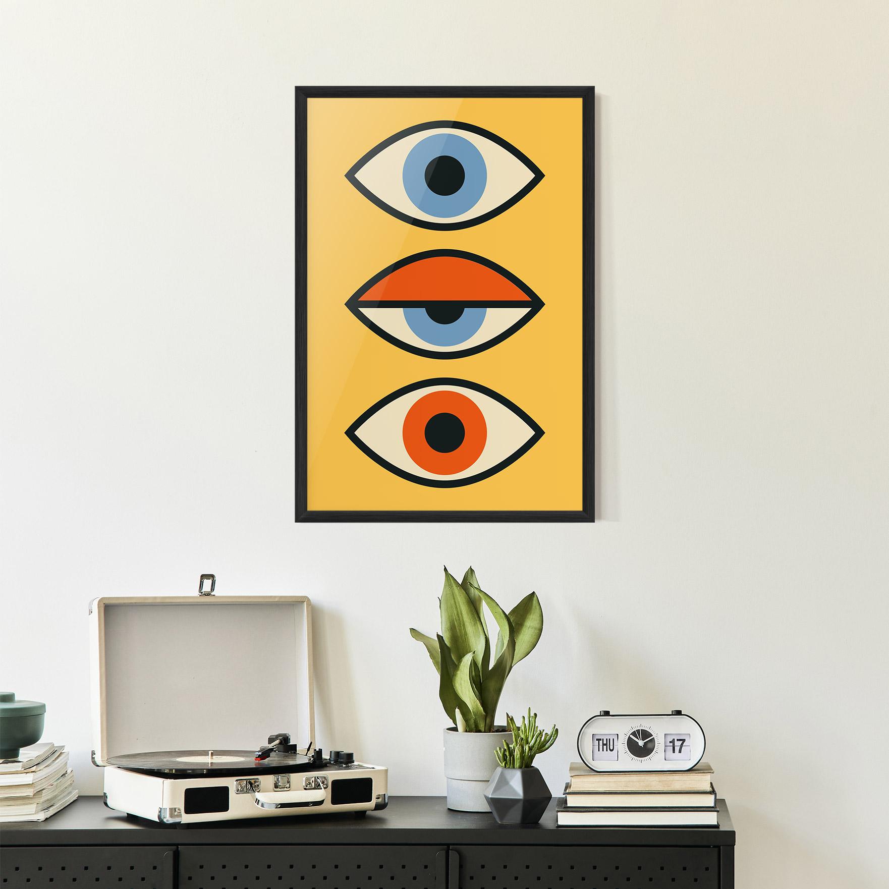 Gerahmte Poster Blue Orange Eye mockup 2