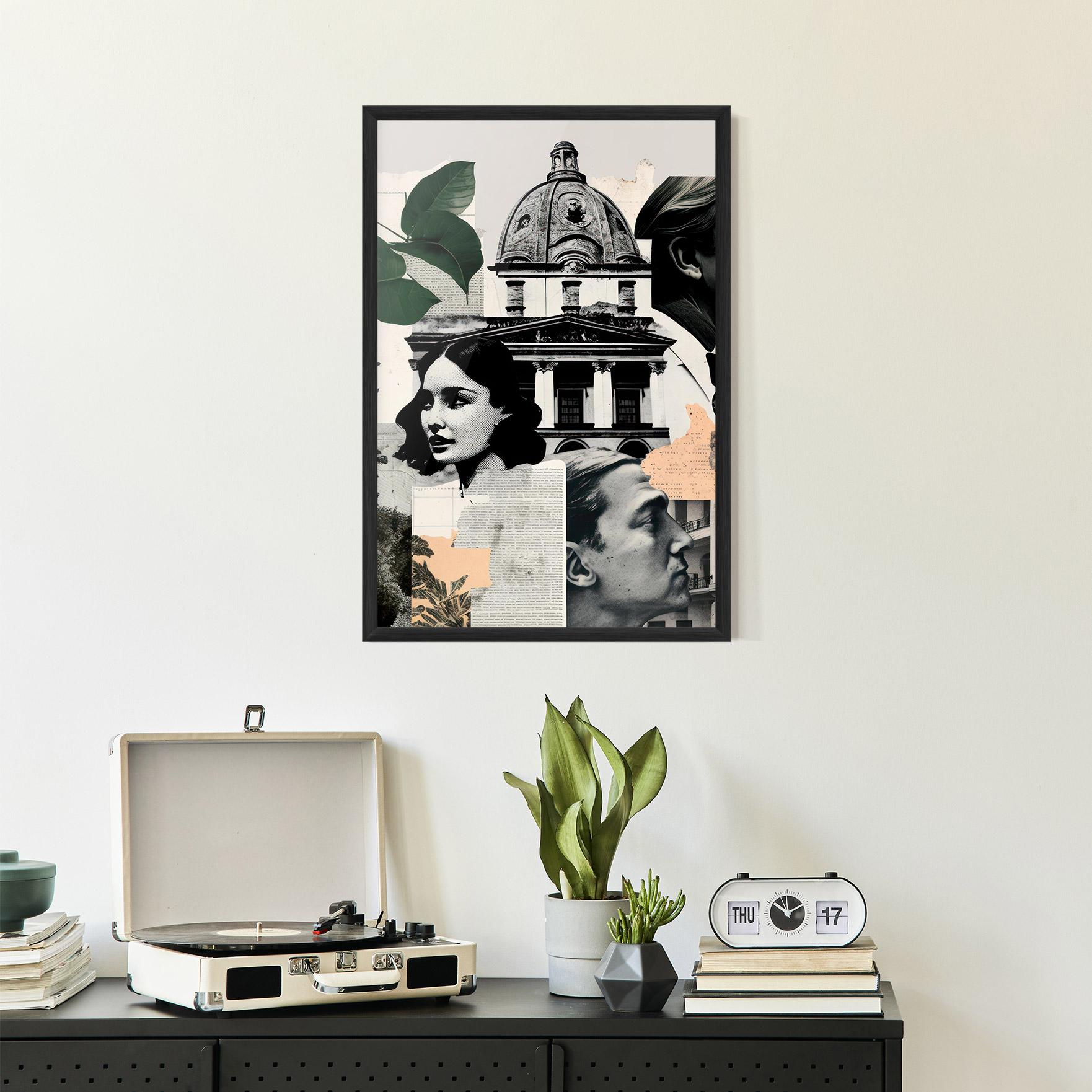 Gerahmte Poster Vintage Collage mockup 2