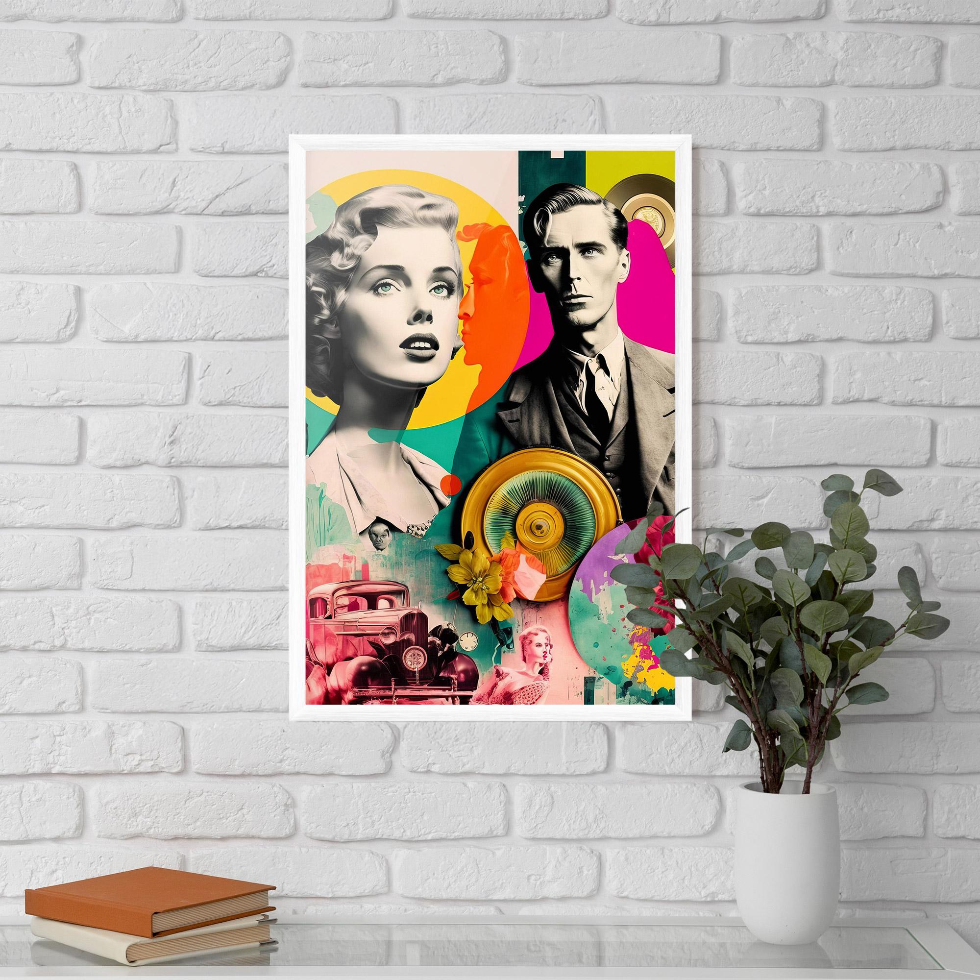 Gerahmte Poster 60s Retro Collage mockup 5