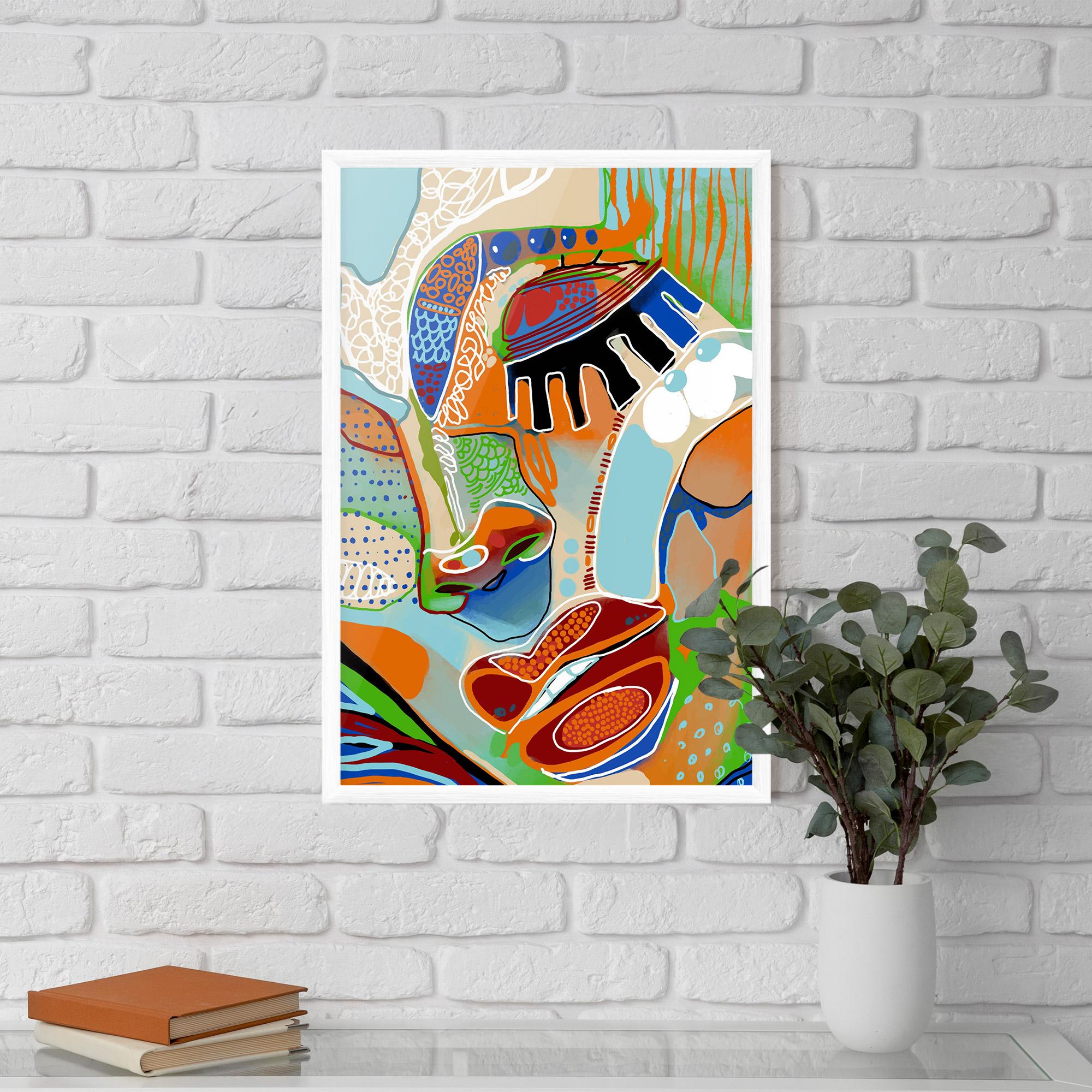 Gerahmte Poster Abstract Face Art mockup 5