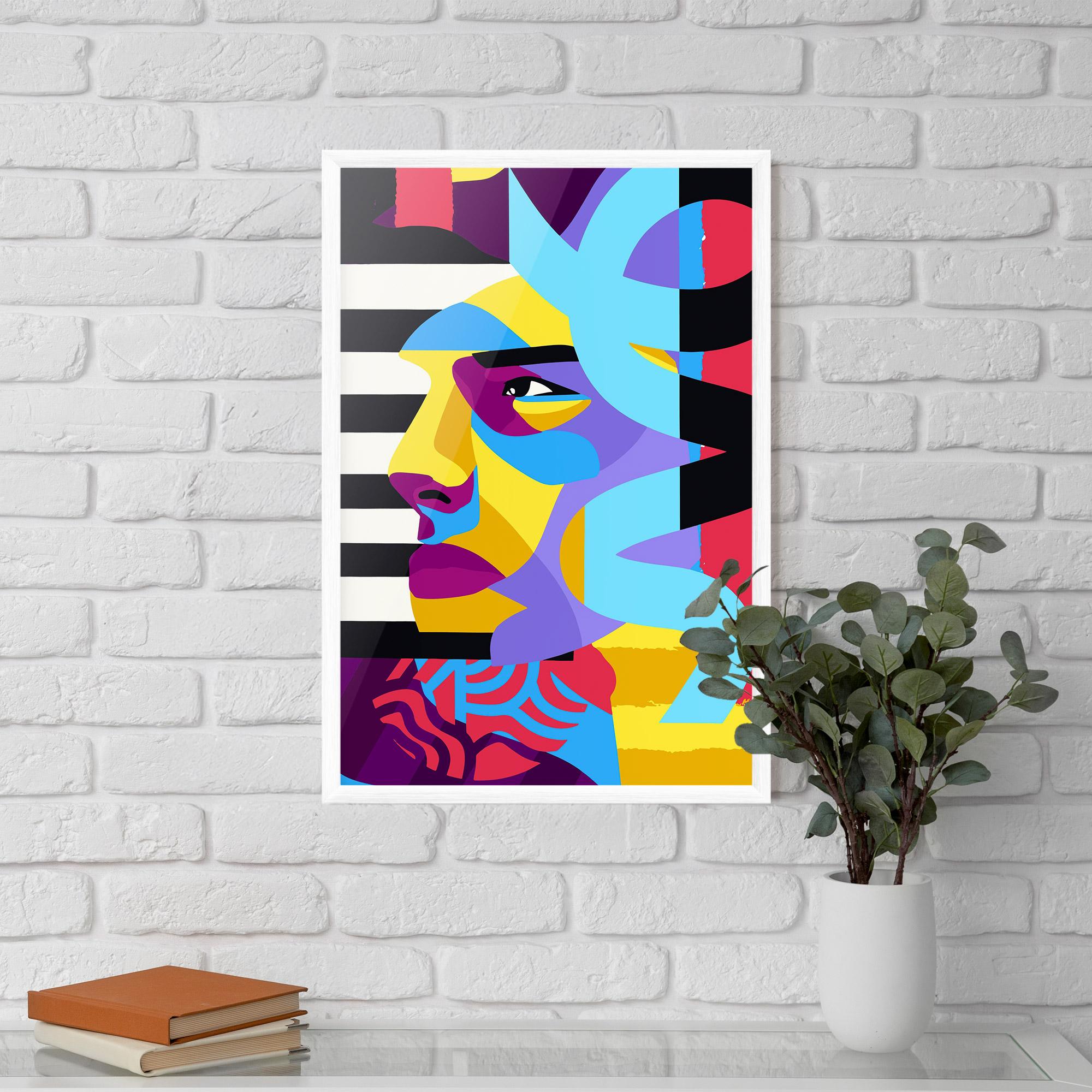 Gerahmte Poster Abstract Male Face mockup 5