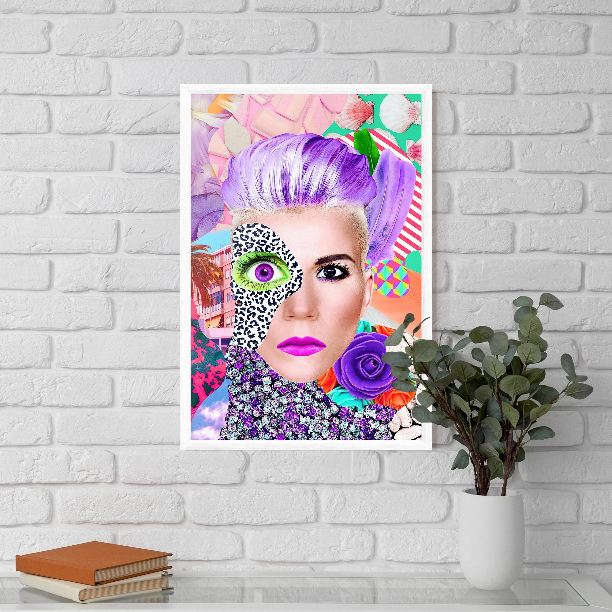 Gerahmte Poster Art Collage Lady mockup 5