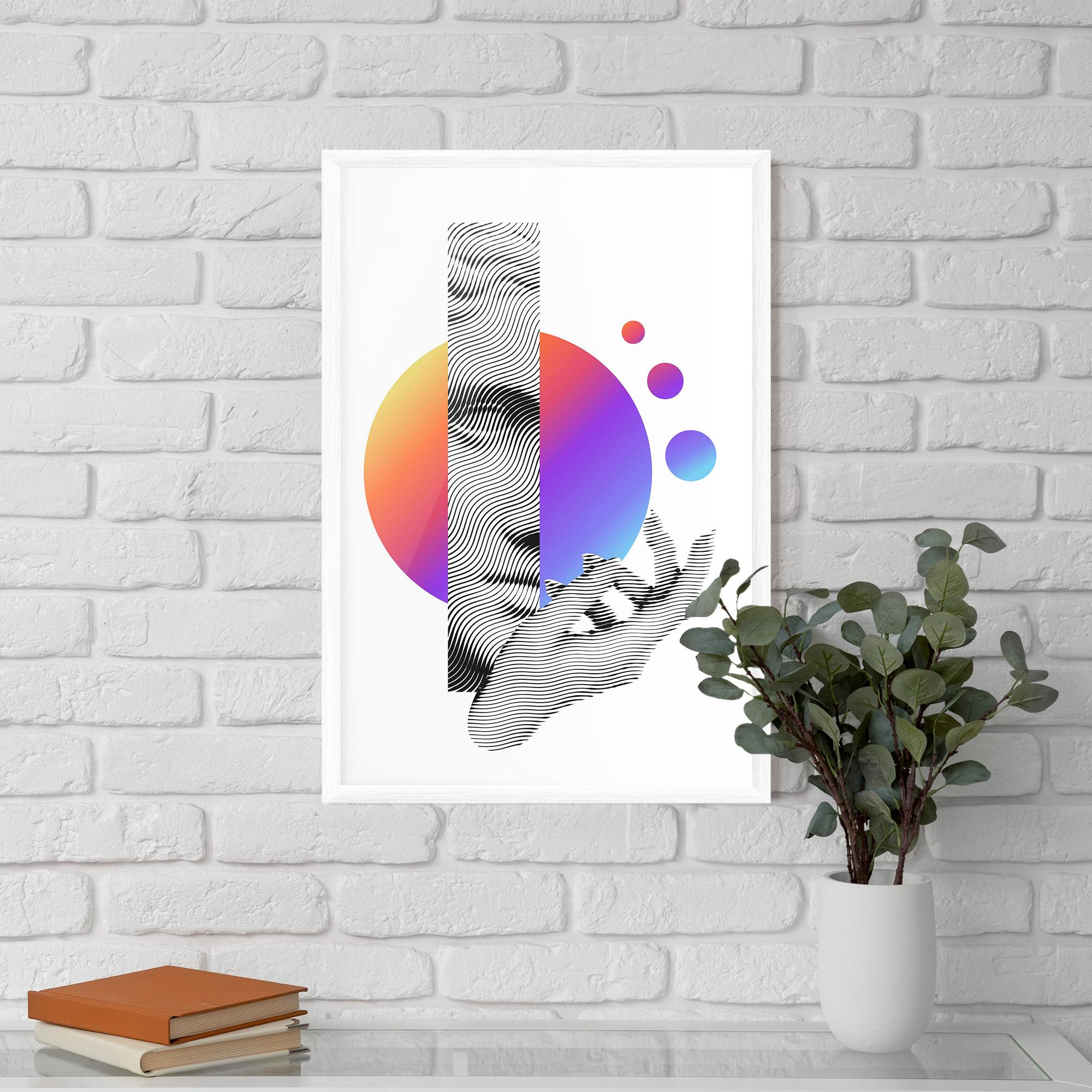 Gerahmte Poster Orange Light Statue mockup 5