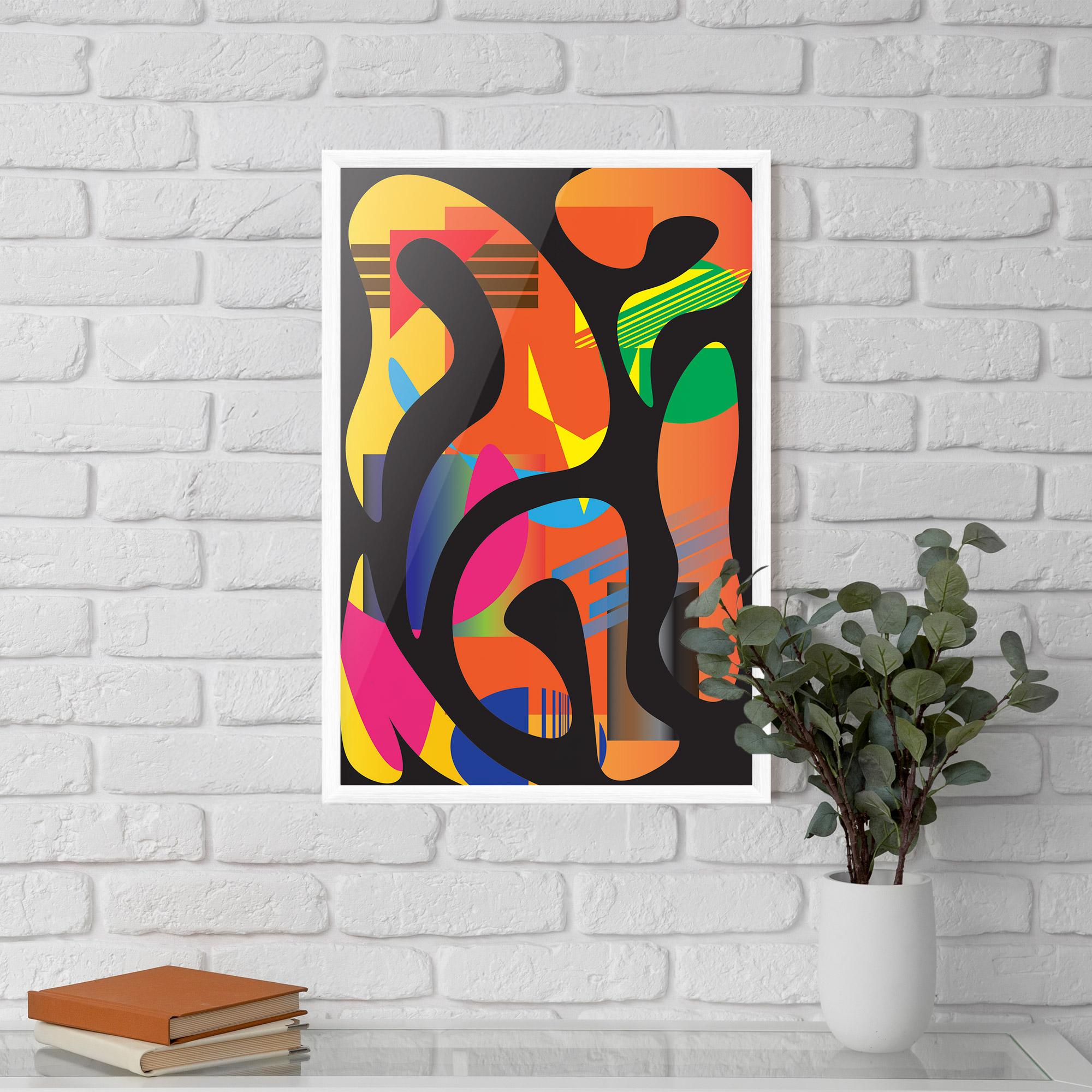 Gerahmte Poster Shape Abstract Orange mockup 5