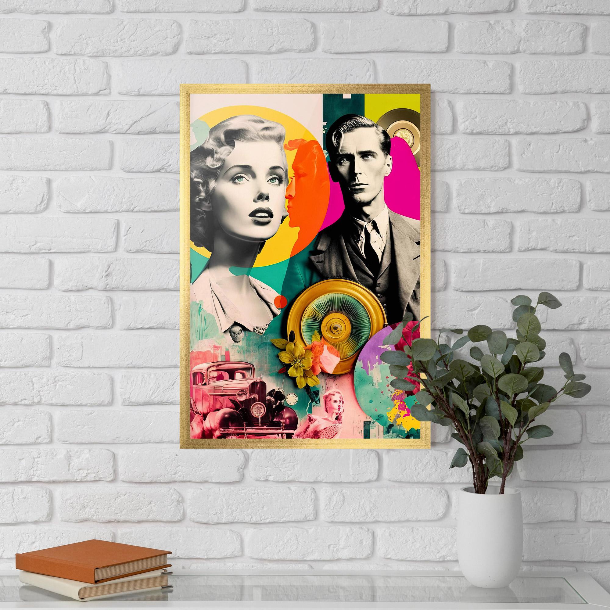 Gerahmte Poster 60s Retro Collage mockup 5