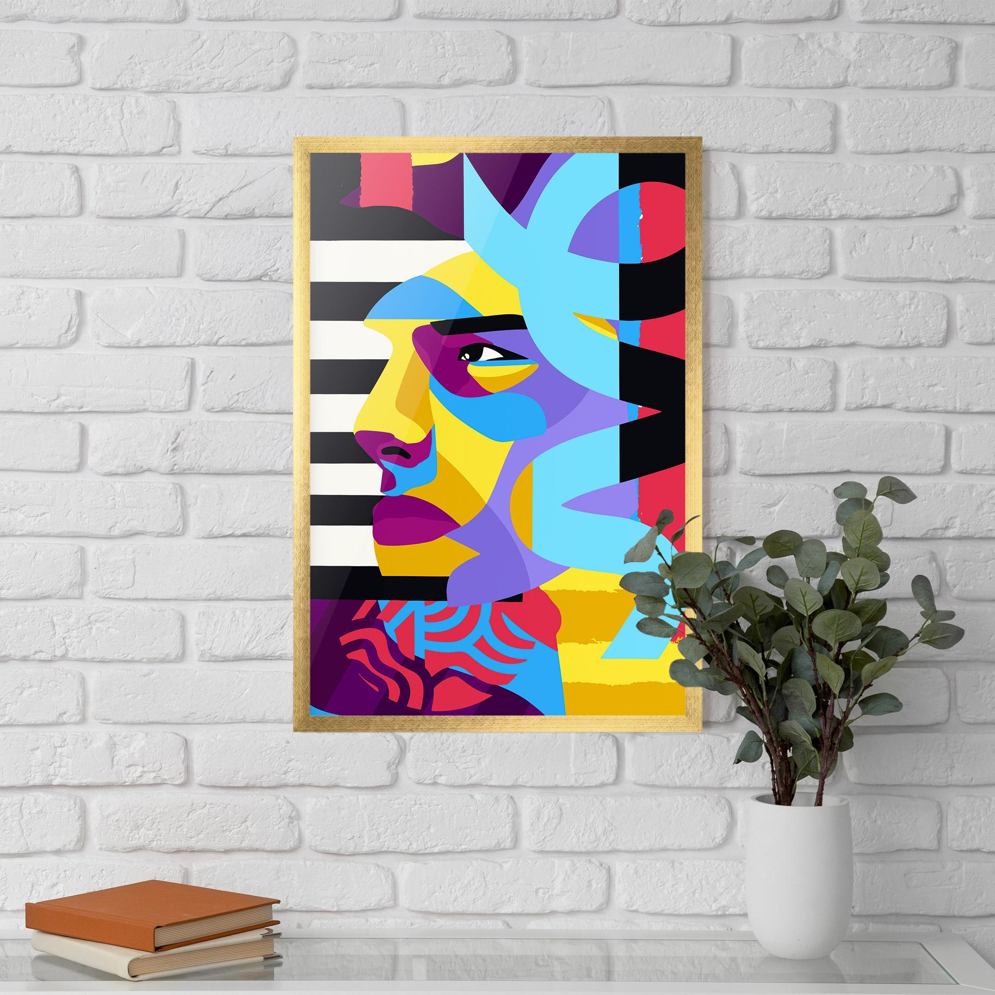 Gerahmte Poster Abstract Male Face mockup 5