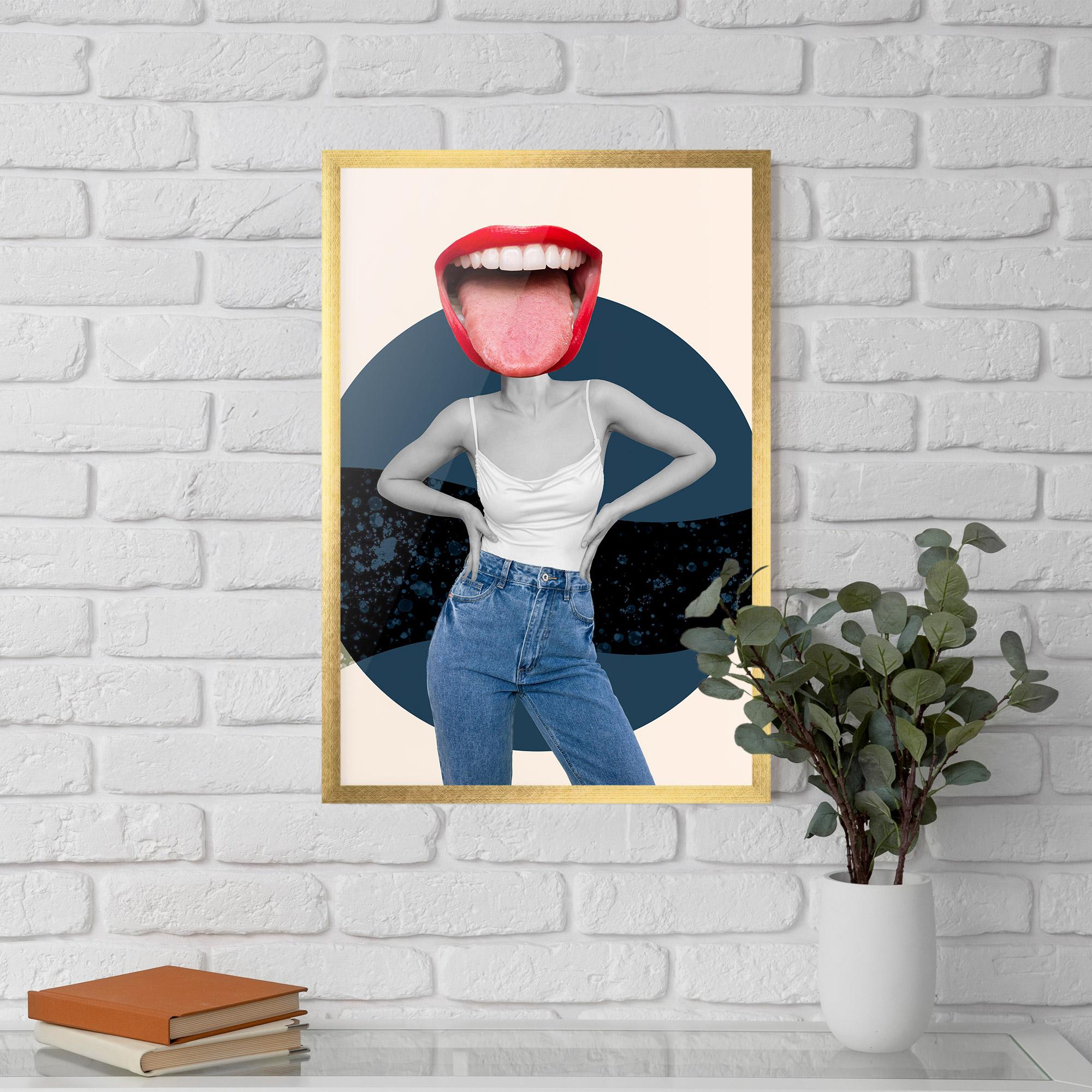 Gerahmte Poster Blue Jeans Lips mockup 5