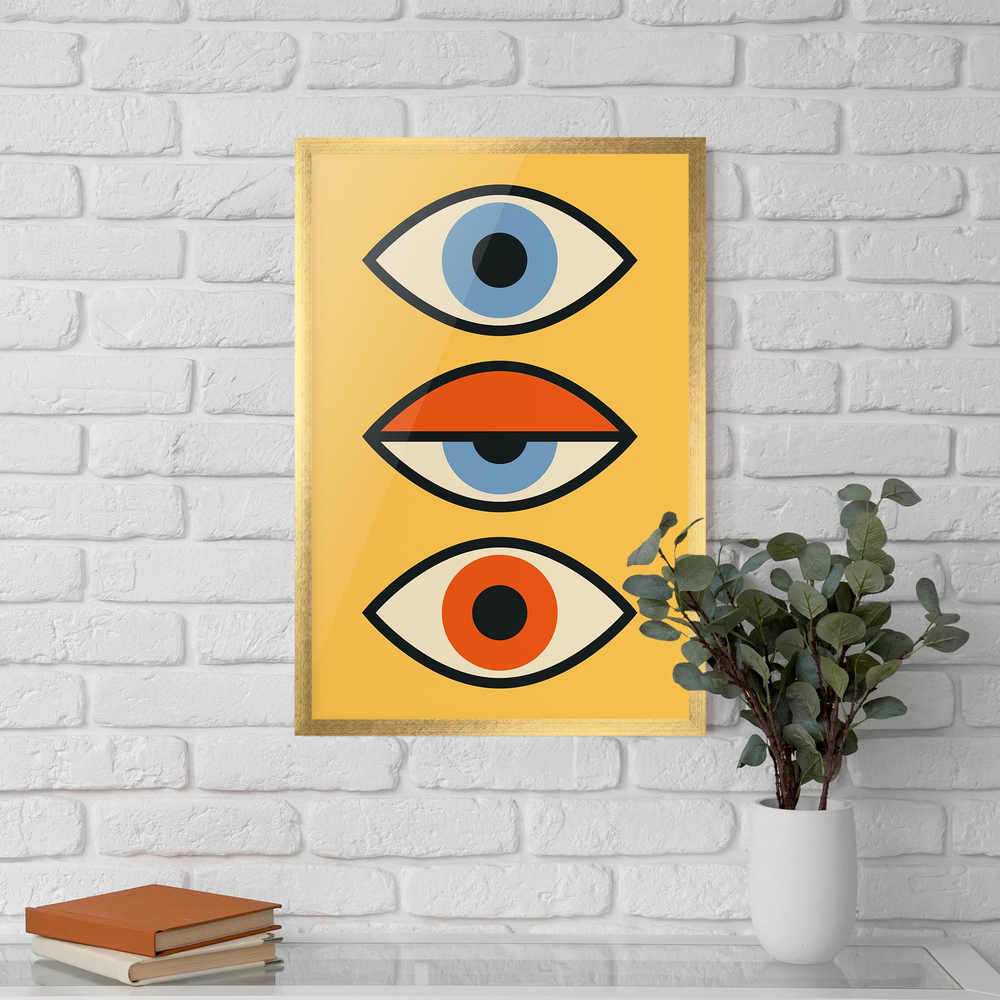 Gerahmte Poster Blue Orange Eye mockup 5