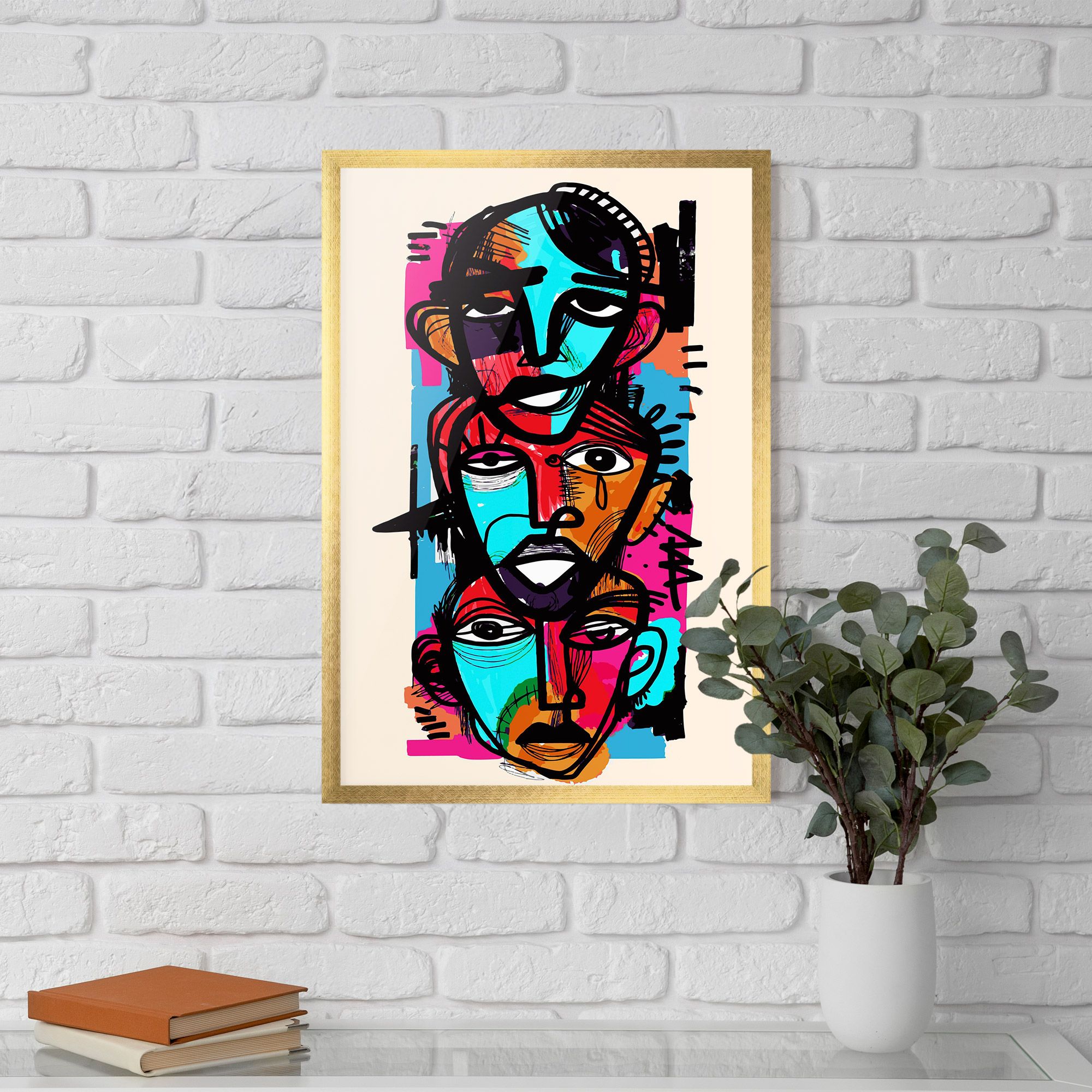 Blue Orange Faces mockup 5