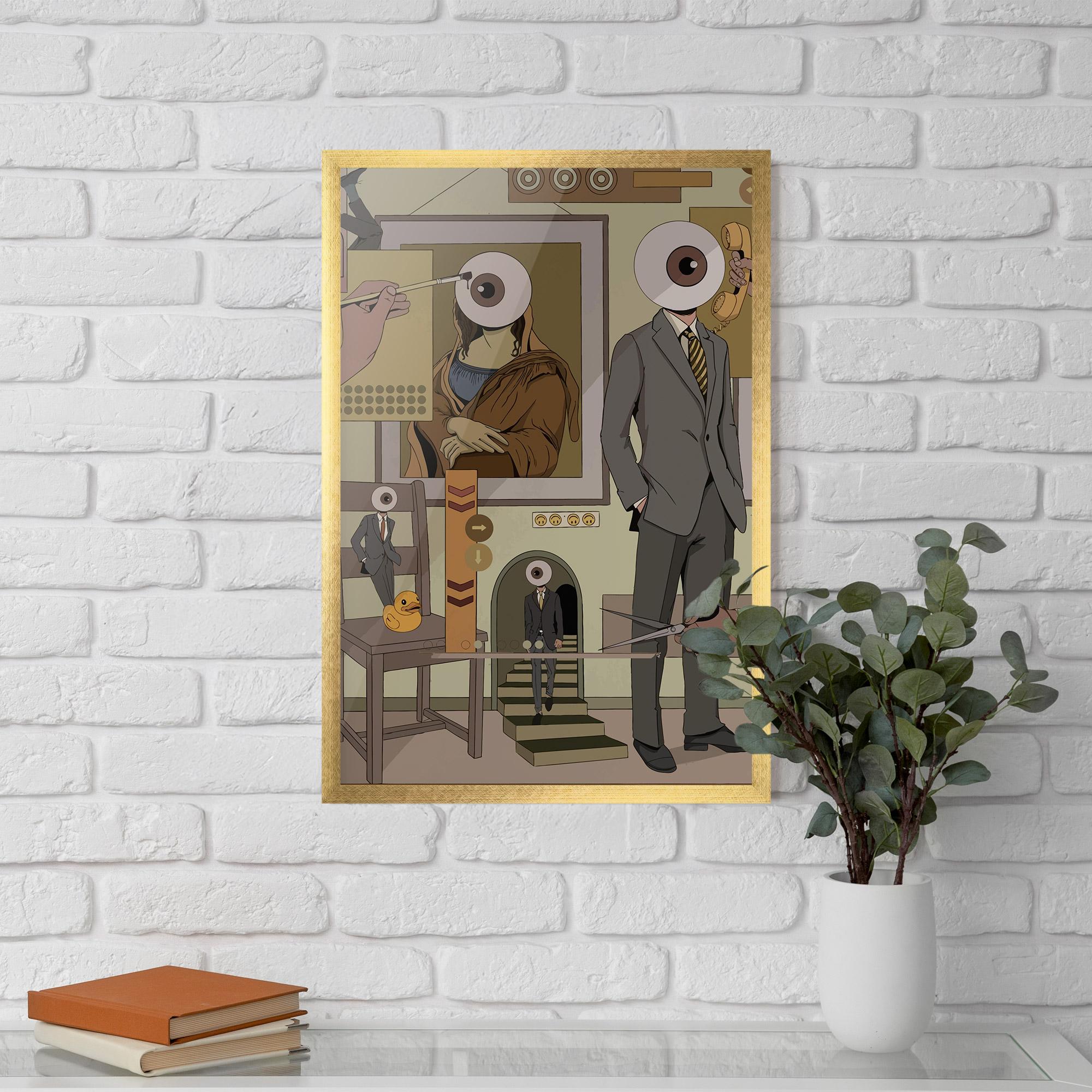 Gerahmte Poster Eyes Man mockup 5