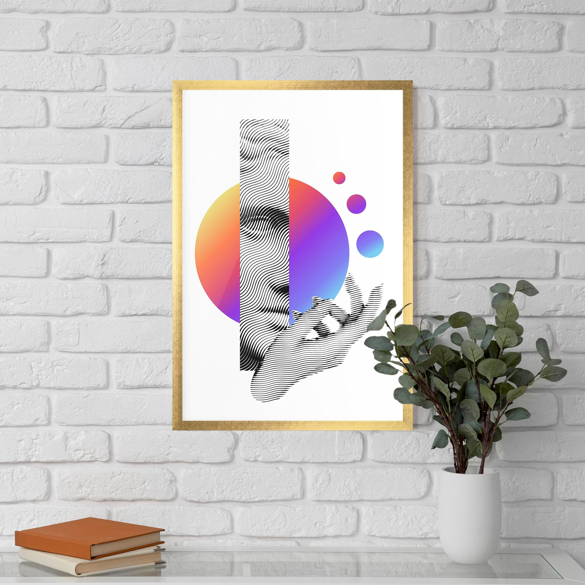 Gerahmte Poster Orange Light Statue mockup 5