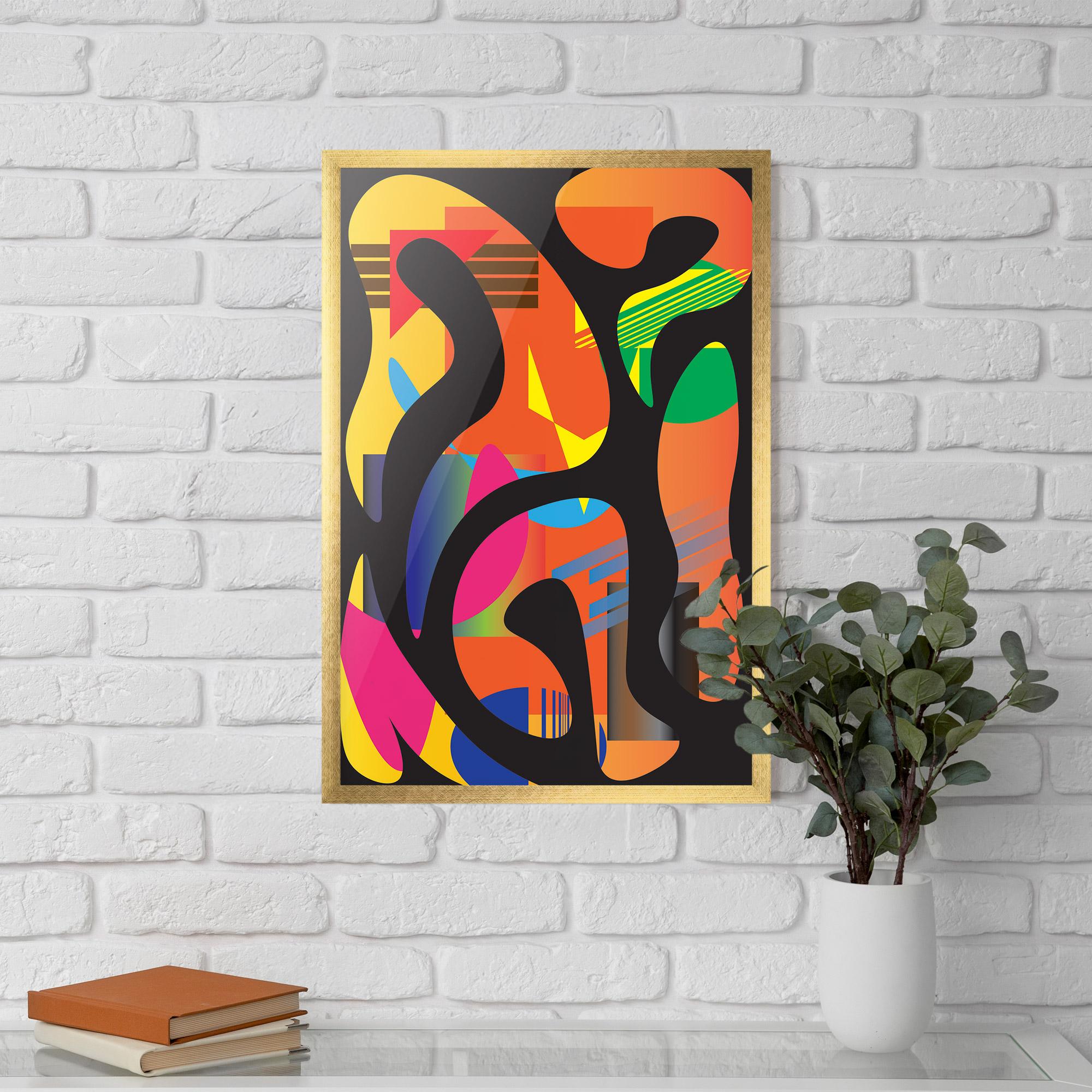 Gerahmte Poster Shape Abstract Orange mockup 5