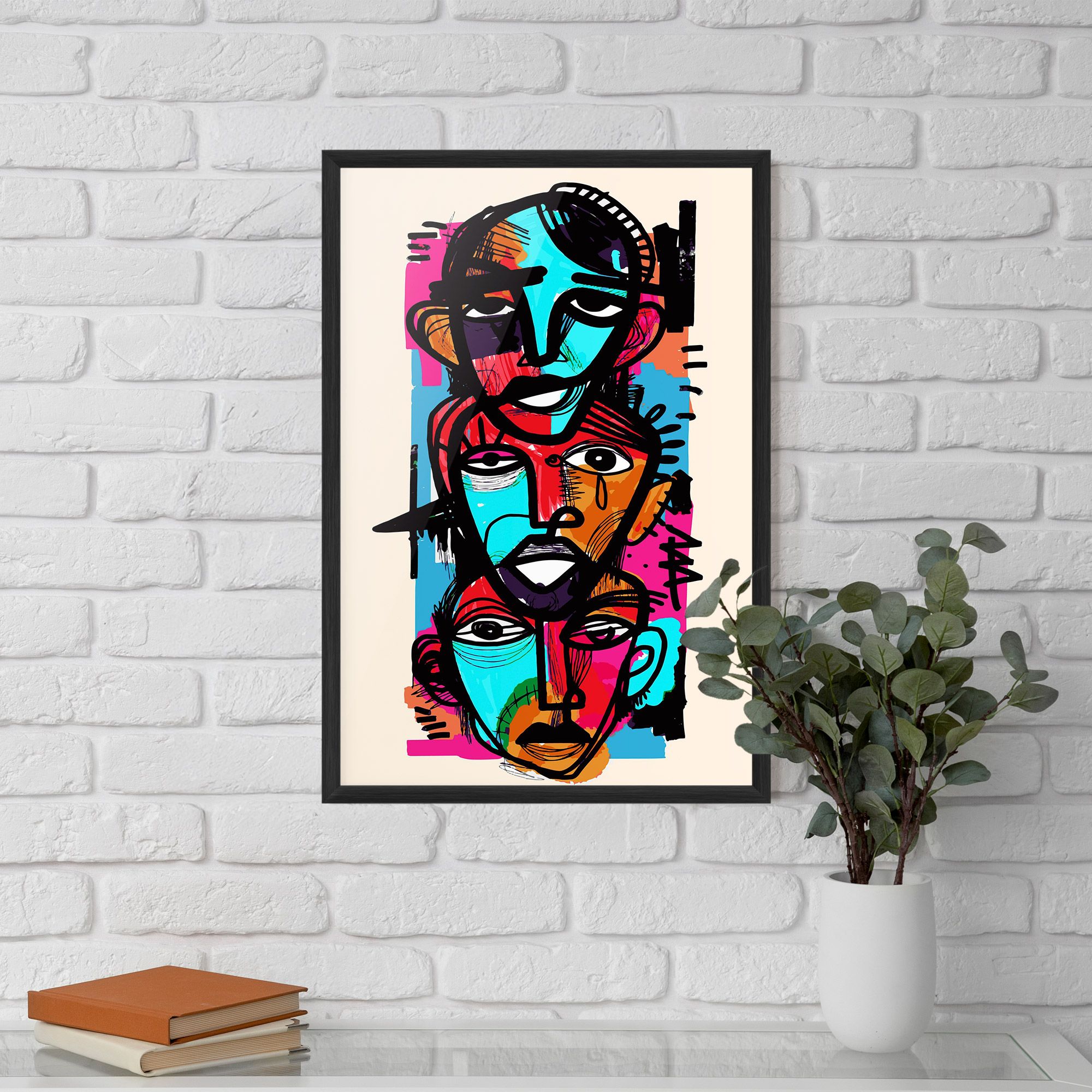 Blue Orange Faces mockup 5