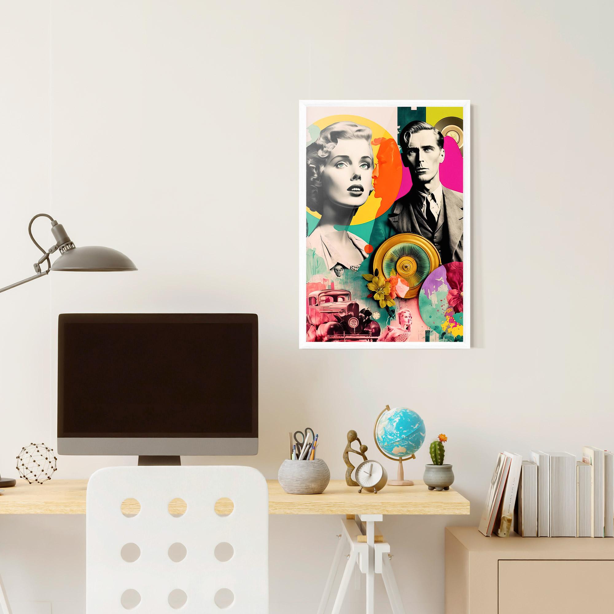 Gerahmte Poster 60s Retro Collage mockup 6