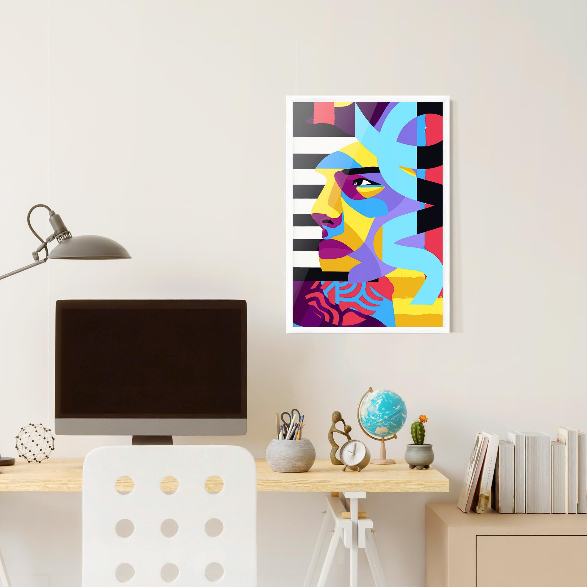 Gerahmte Poster Abstract Male Face mockup 6