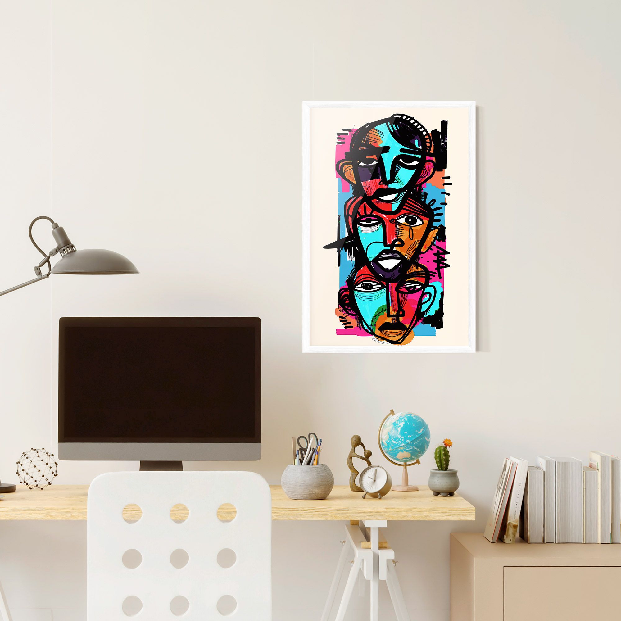 Blue Orange Faces mockup 6