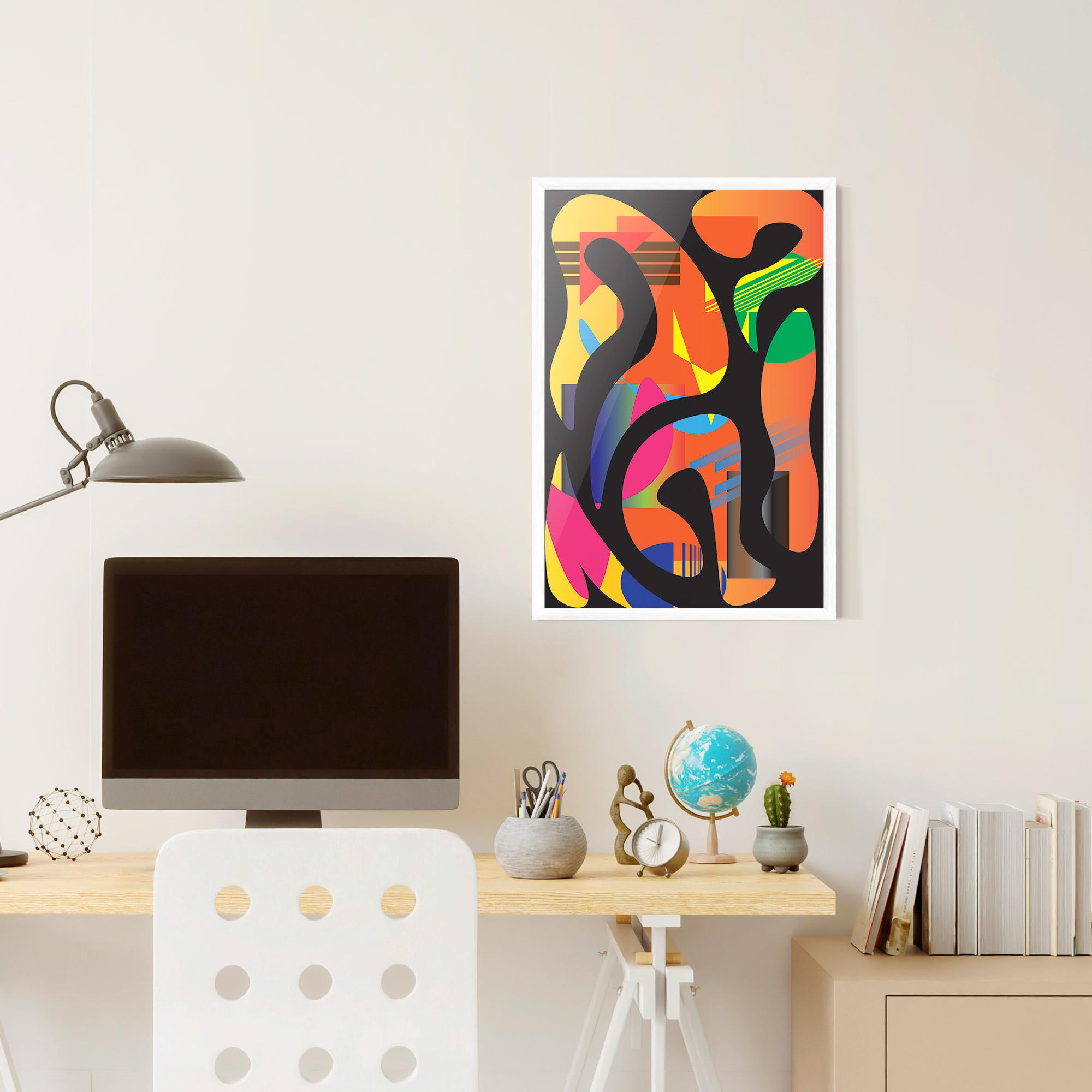 Gerahmte Poster Shape Abstract Orange mockup 6