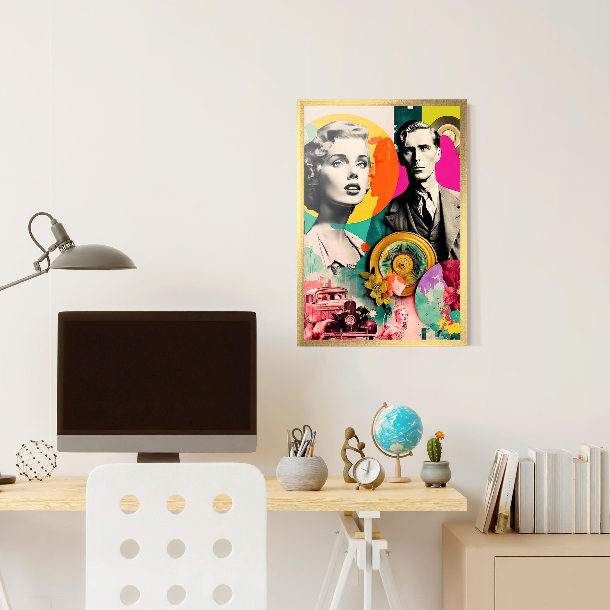 Gerahmte Poster 60s Retro Collage mockup 6