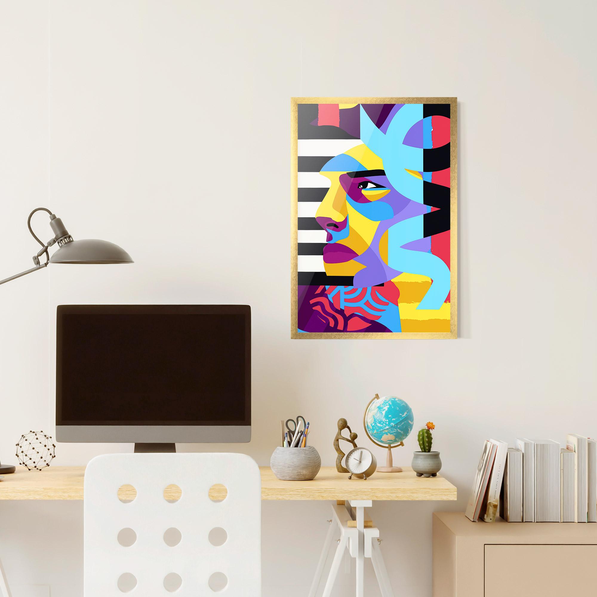 Gerahmte Poster Abstract Male Face mockup 6