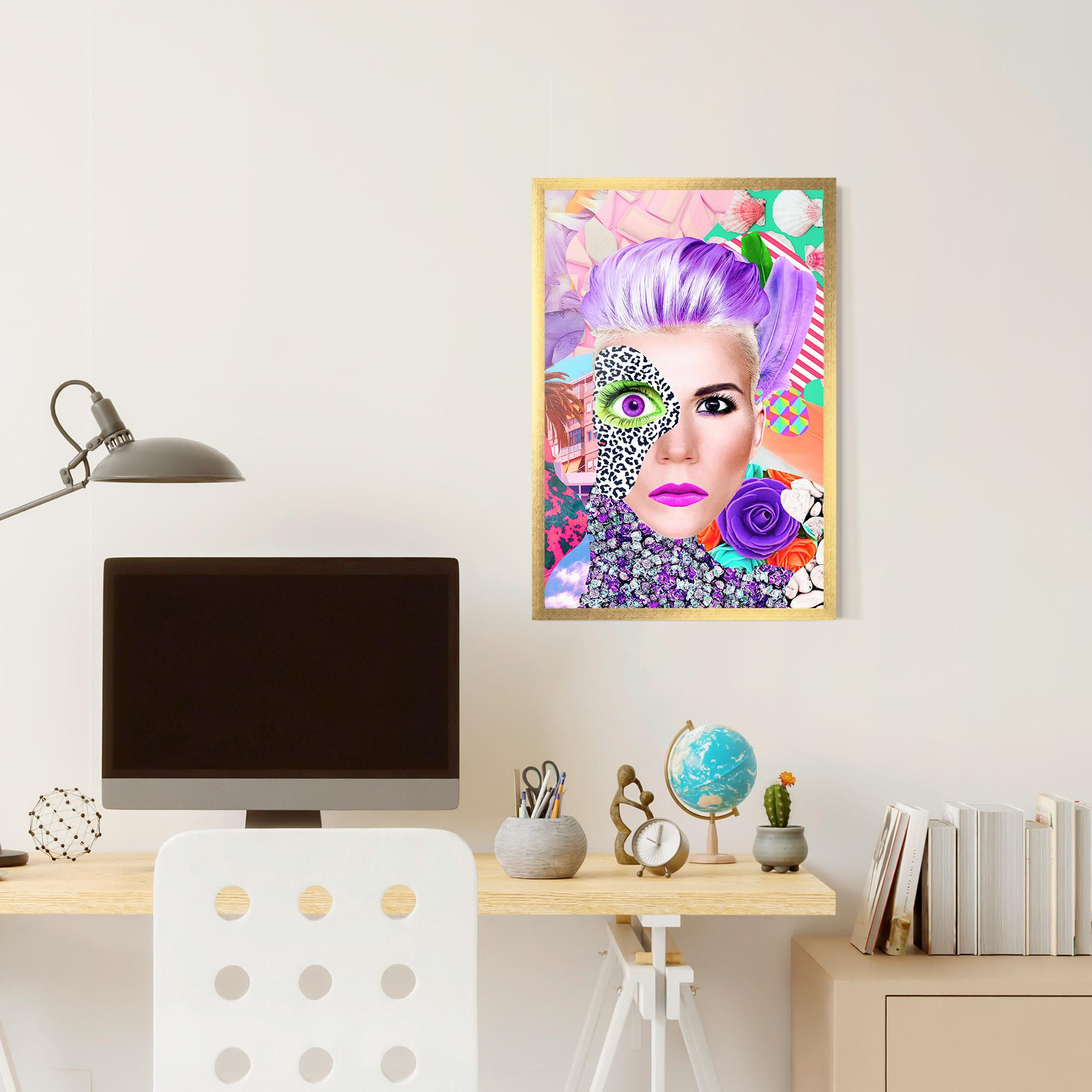 Gerahmte Poster Art Collage Lady mockup 6