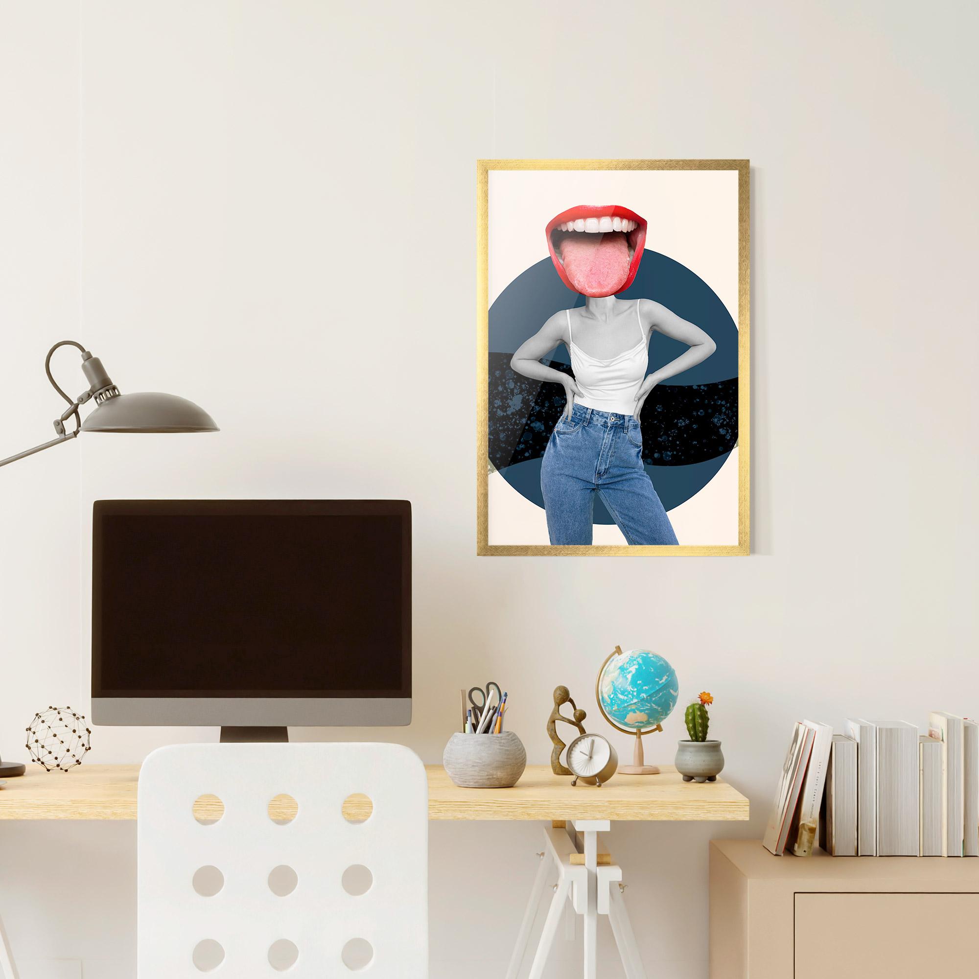 Gerahmte Poster Blue Jeans Lips mockup 6