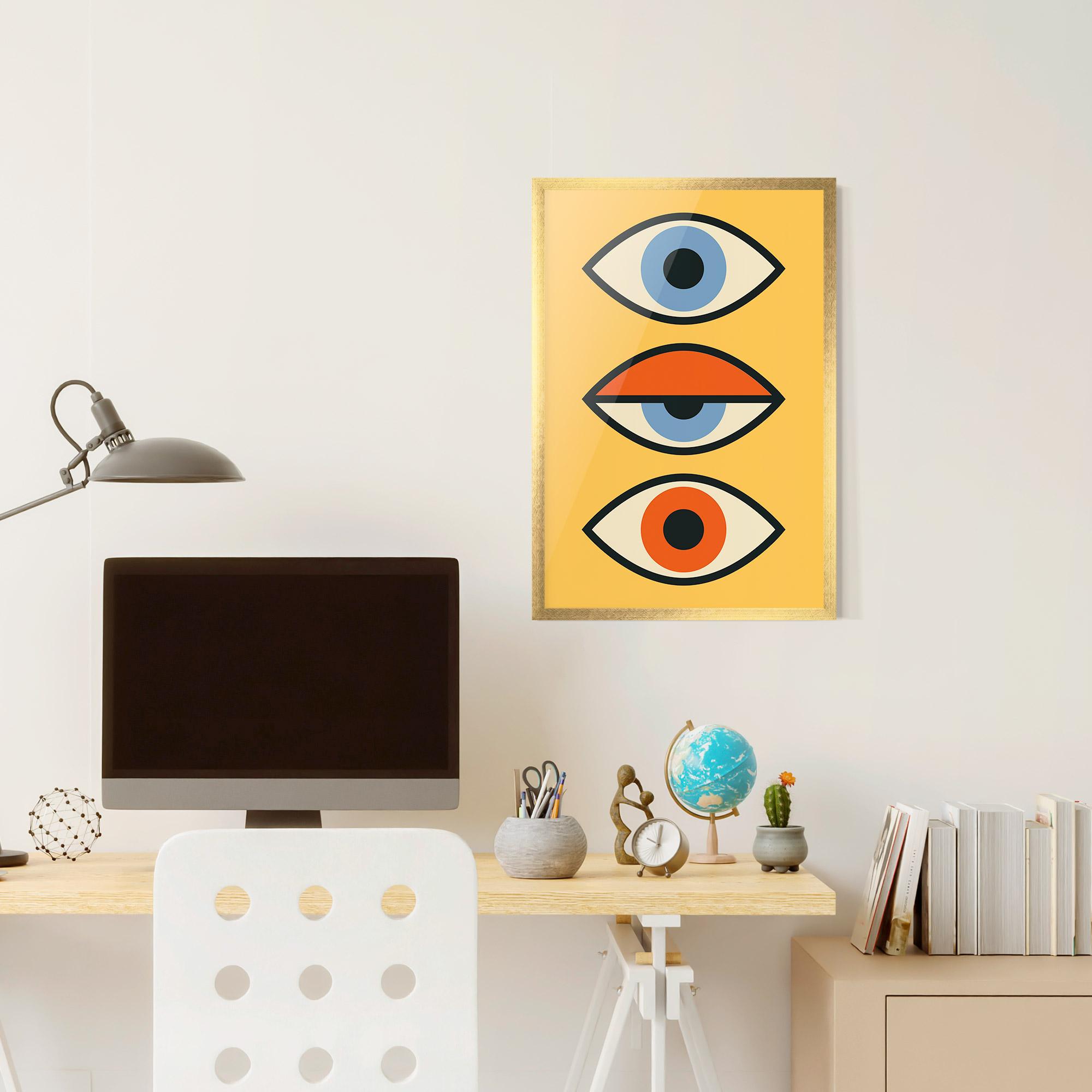Gerahmte Poster Blue Orange Eye mockup 6