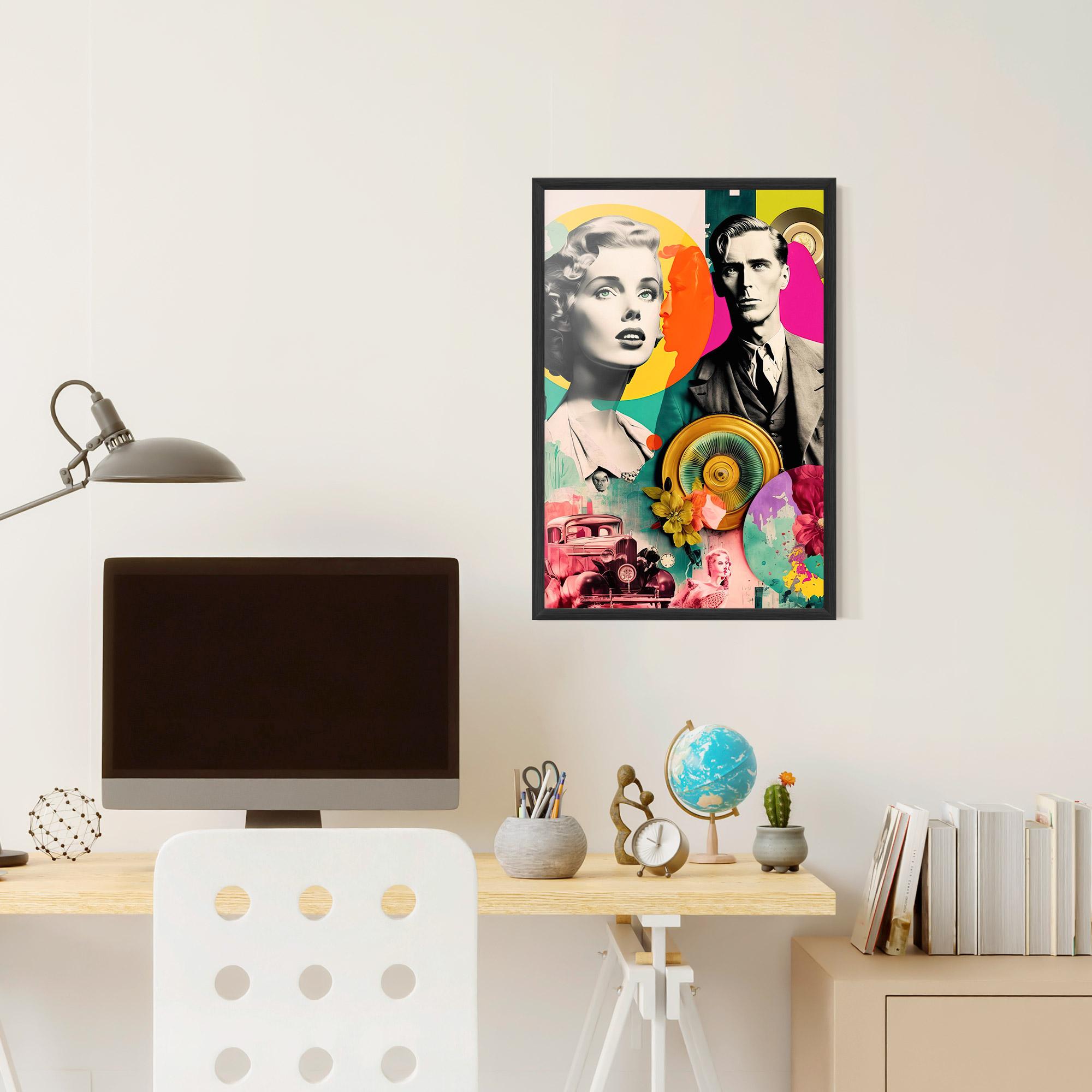 Gerahmte Poster 60s Retro Collage mockup 6