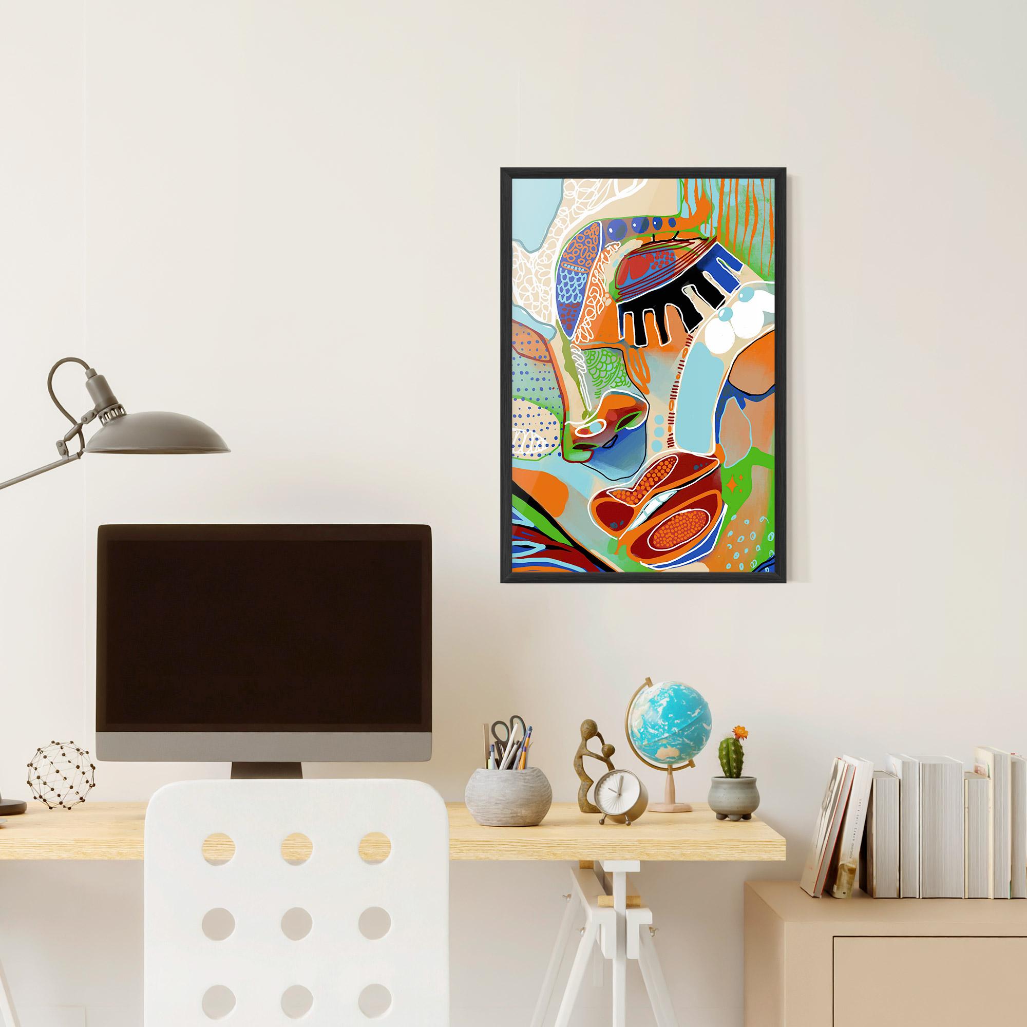 Gerahmte Poster Abstract Face Art mockup 6