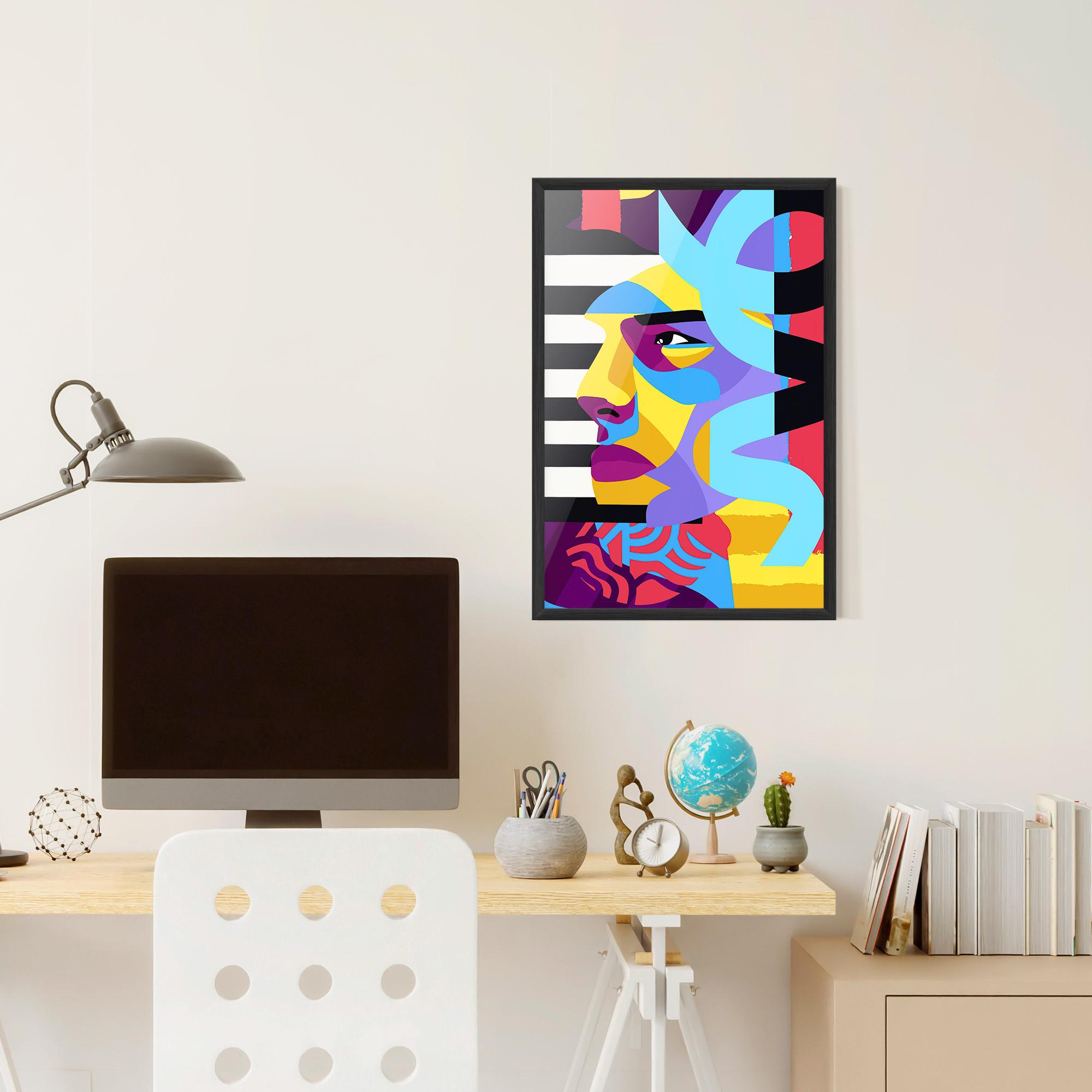 Gerahmte Poster Abstract Male Face mockup 6