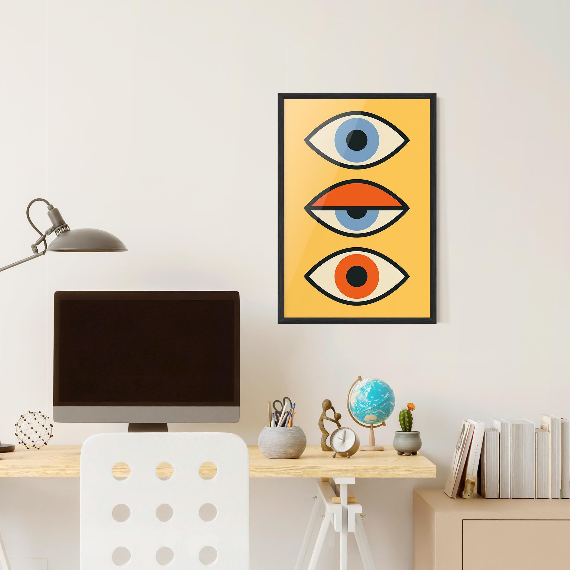 Gerahmte Poster Blue Orange Eye mockup 6