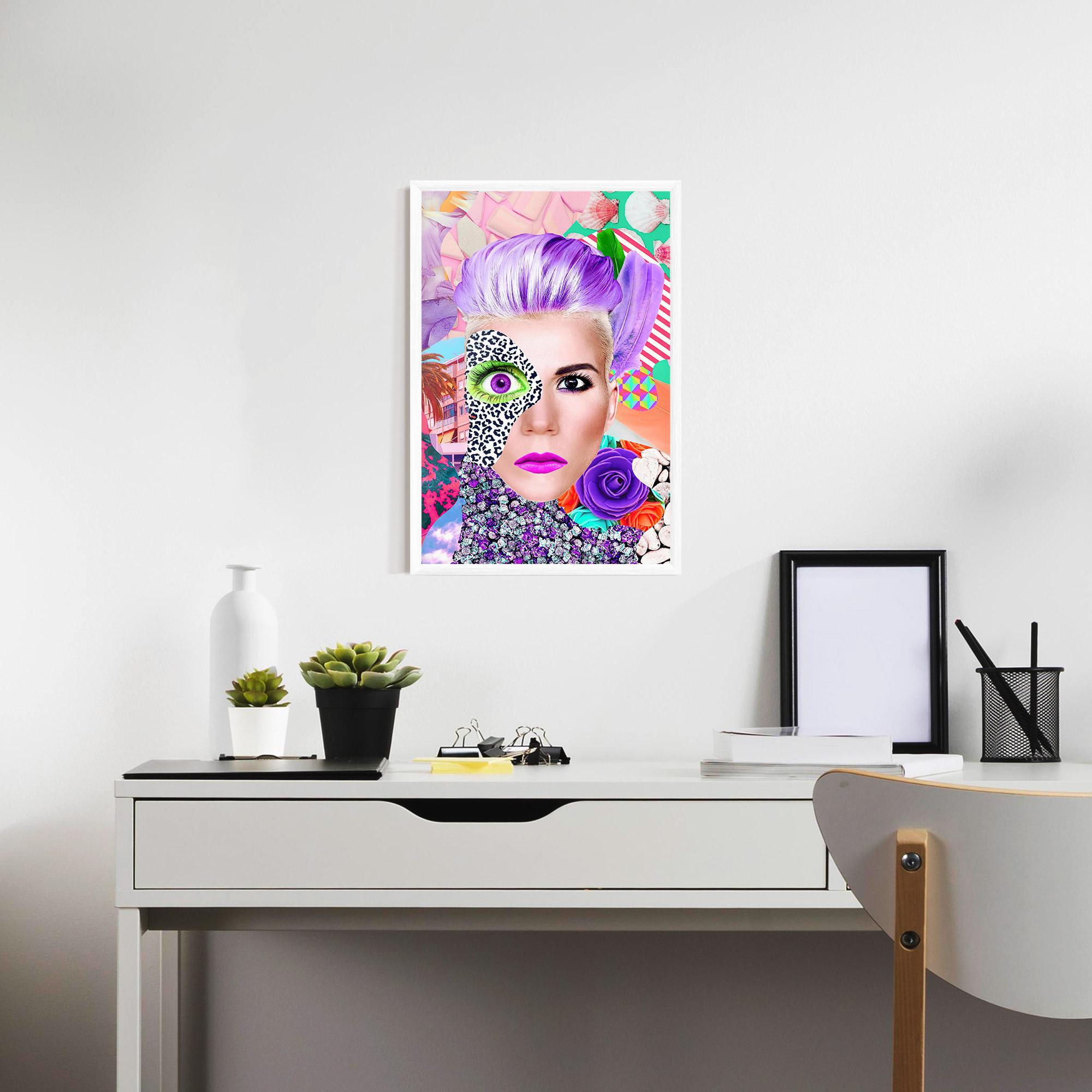 Gerahmte Poster Art Collage Lady mockup 7