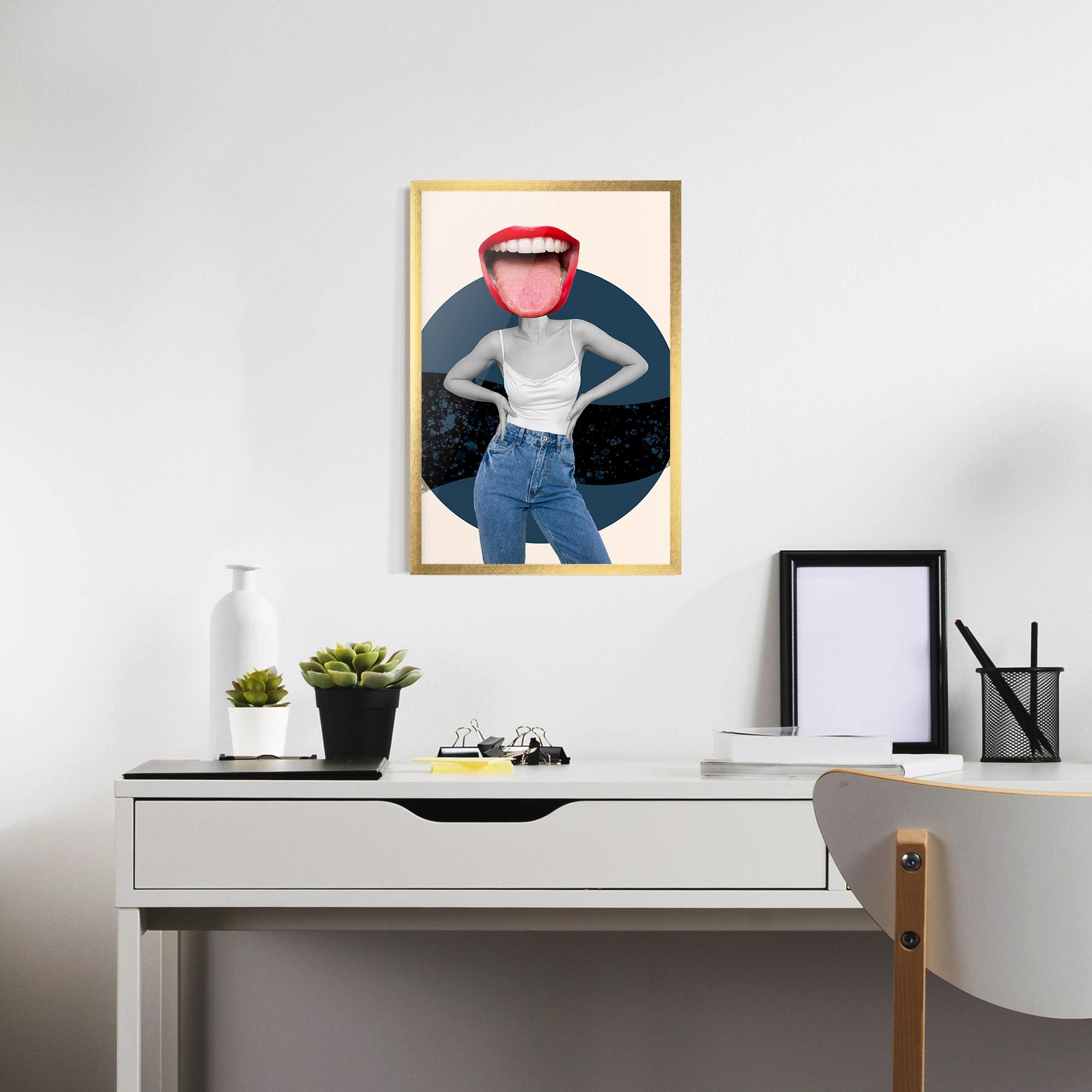 Gerahmte Poster Blue Jeans Lips mockup 7