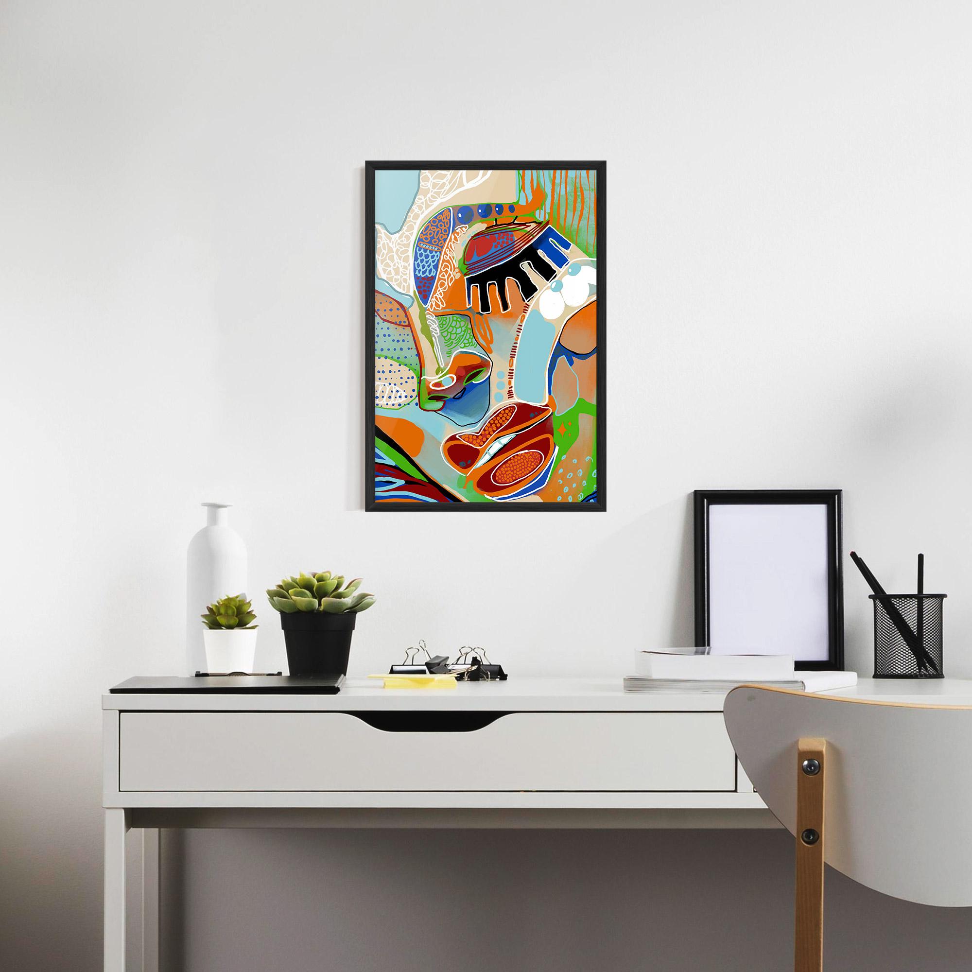 Gerahmte Poster Abstract Face Art mockup 7