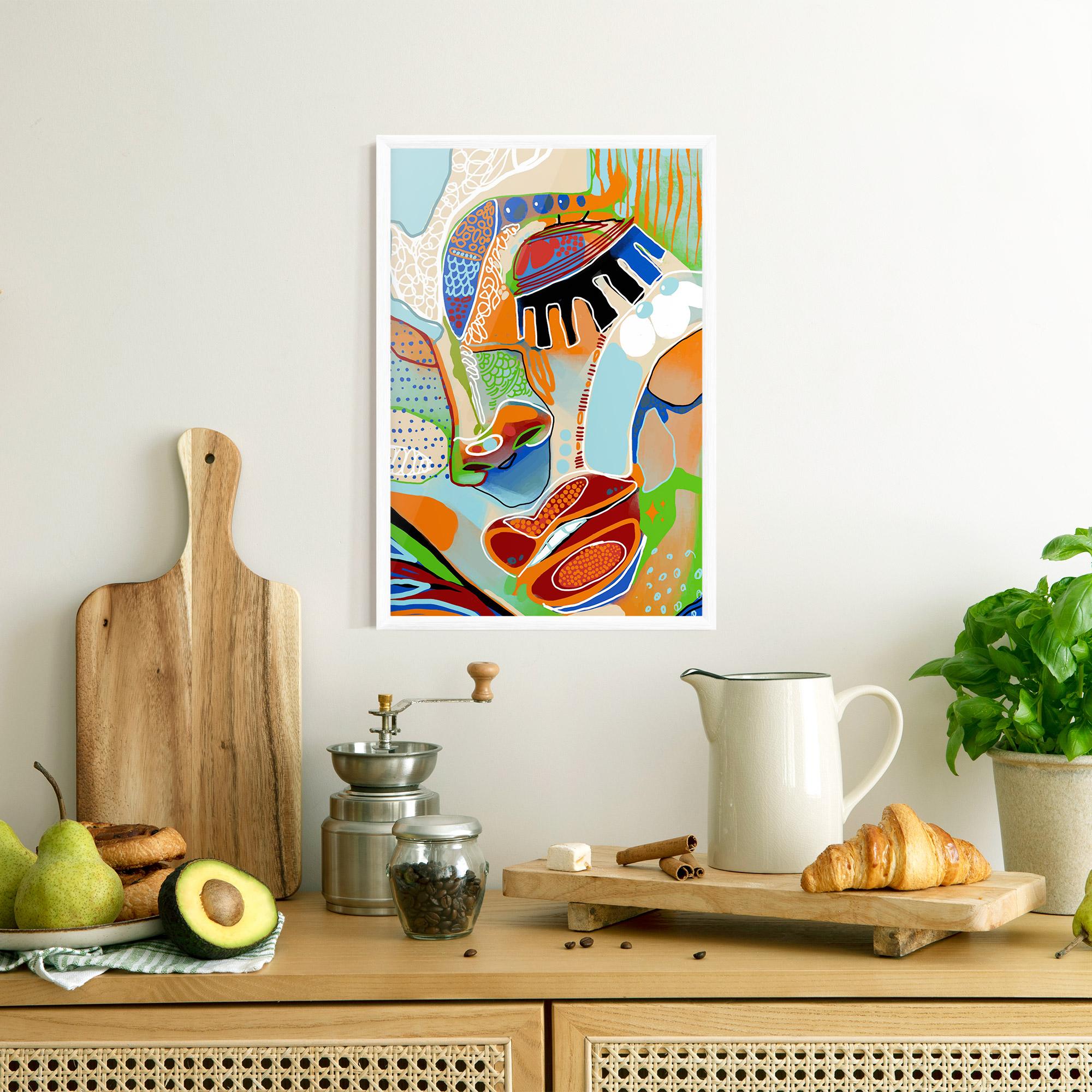 Gerahmte Poster Abstract Face Art mockup 8