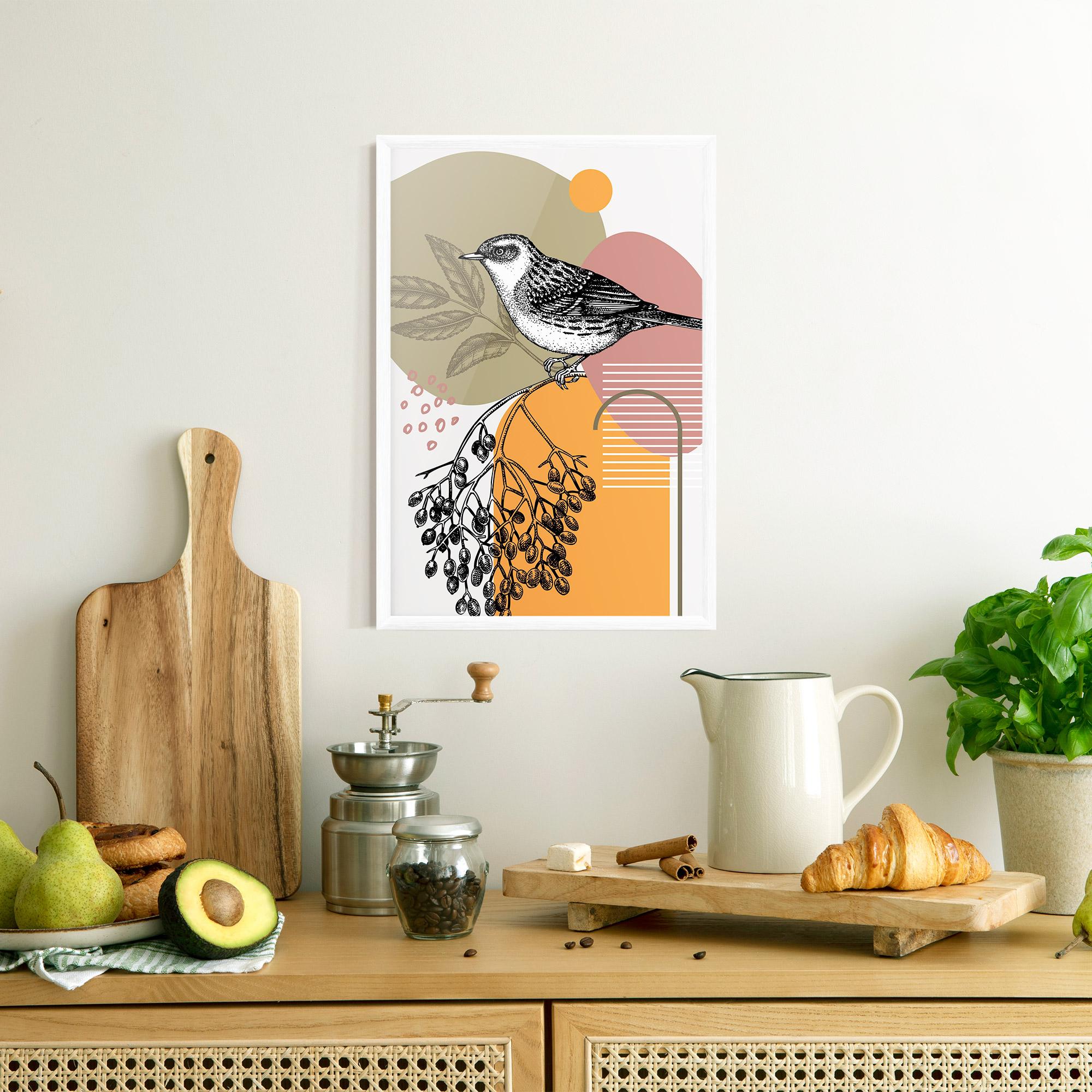 Gerahmte Poster Bird Collage mockup 8
