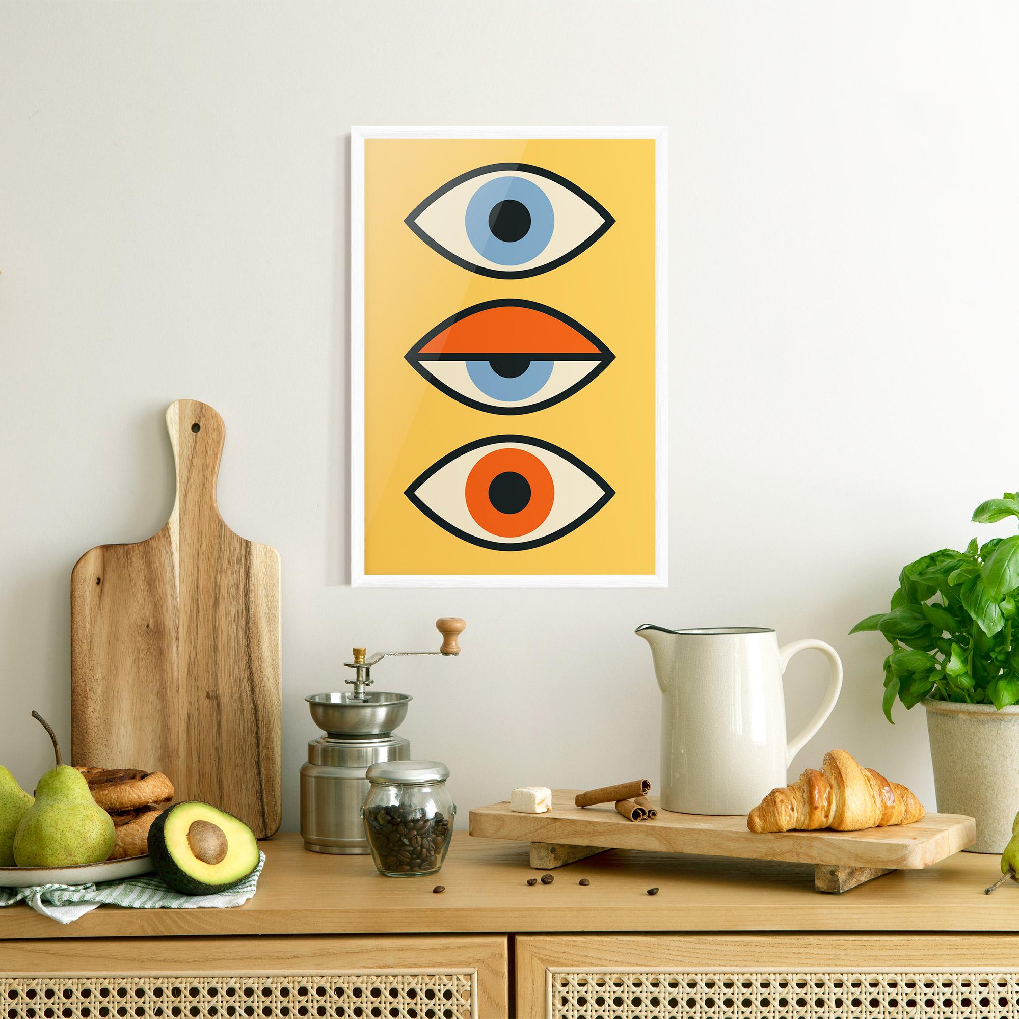 Gerahmte Poster Blue Orange Eye mockup 8