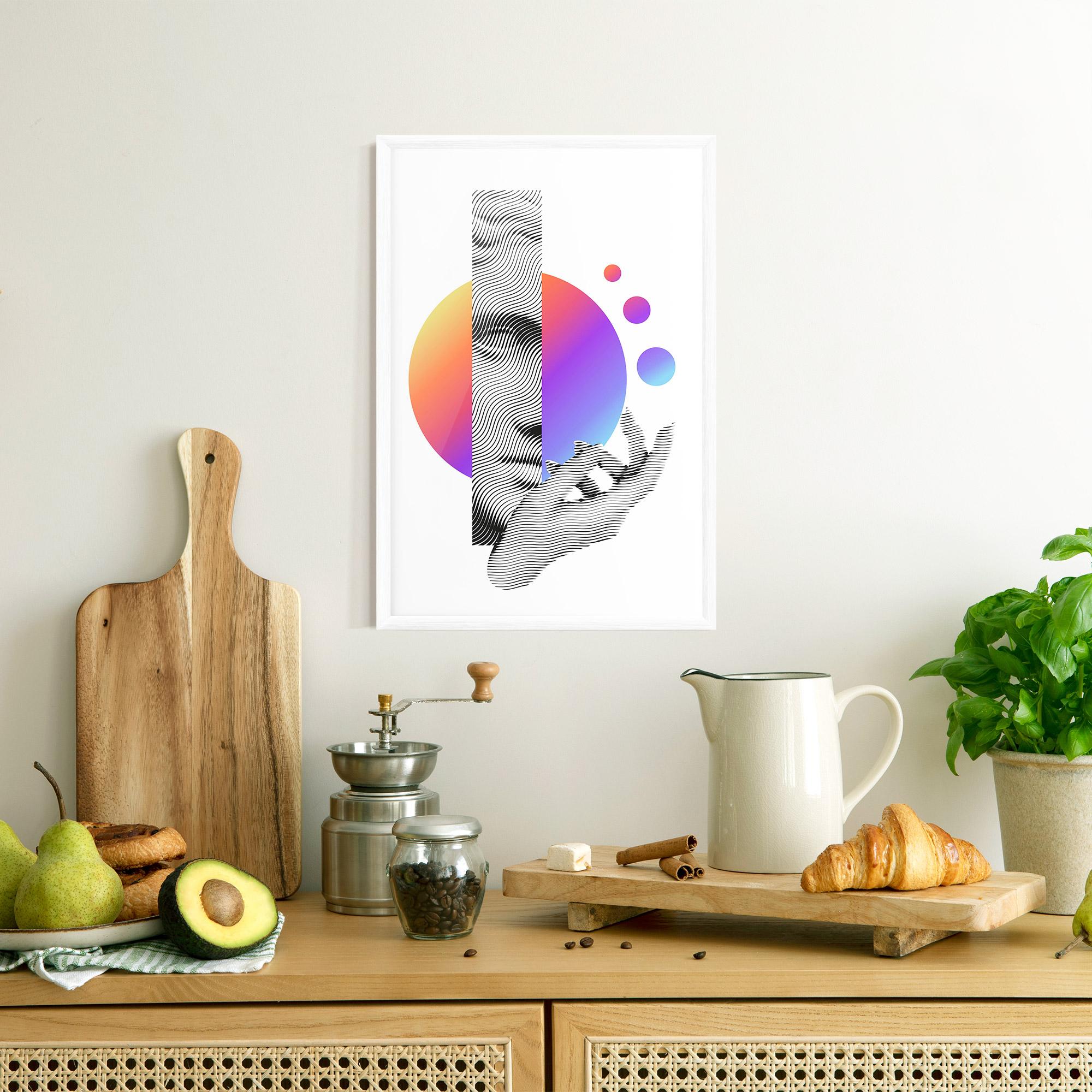 Gerahmte Poster Orange Light Statue mockup 8