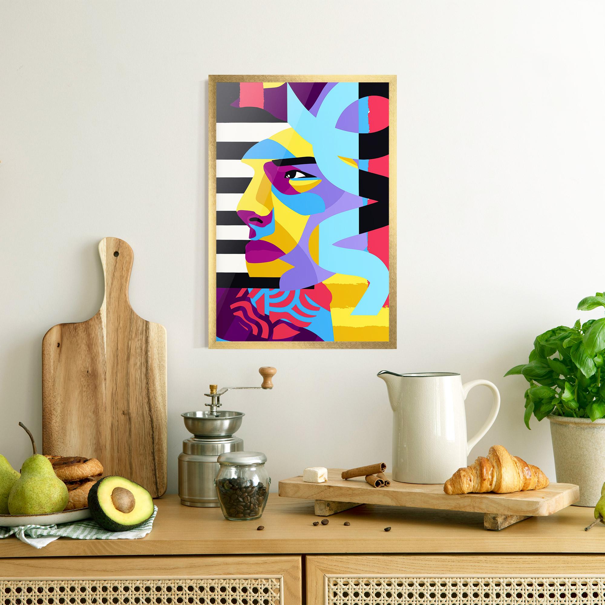 Gerahmte Poster Abstract Male Face mockup 8