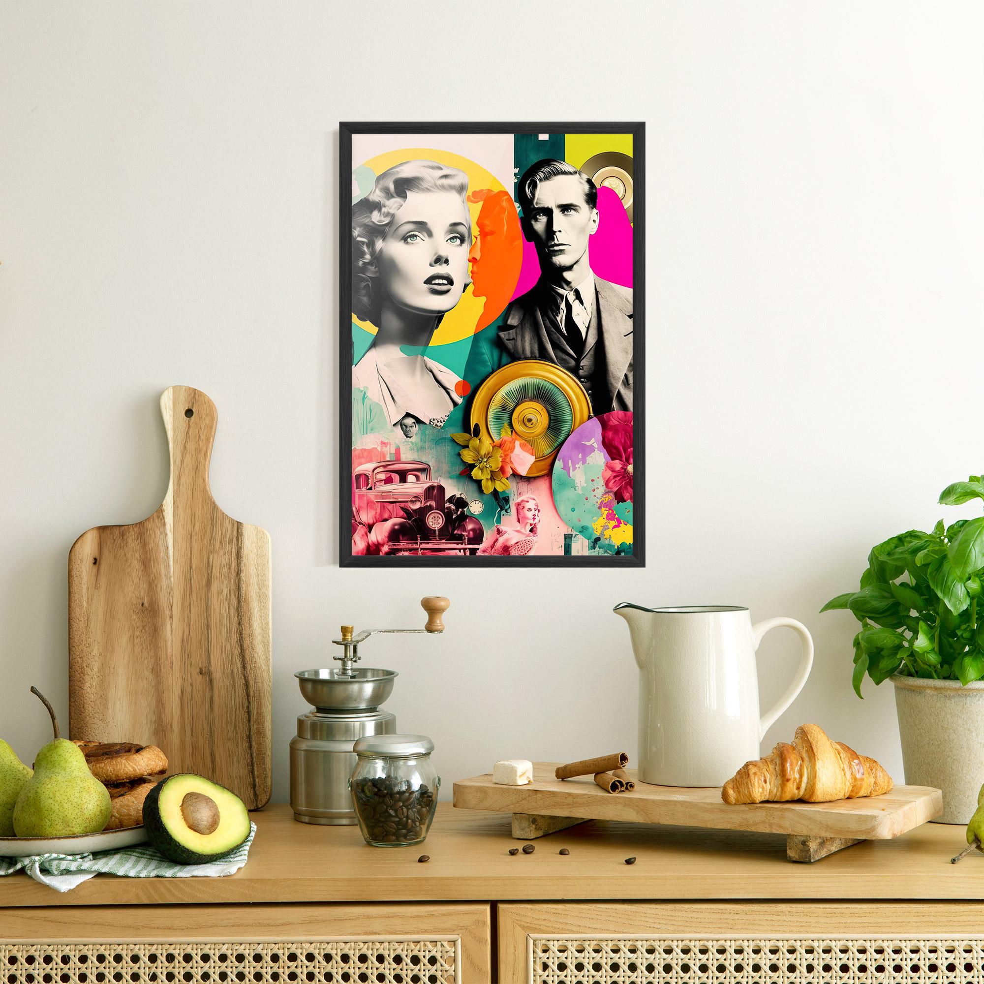 Gerahmte Poster 60s Retro Collage mockup 8