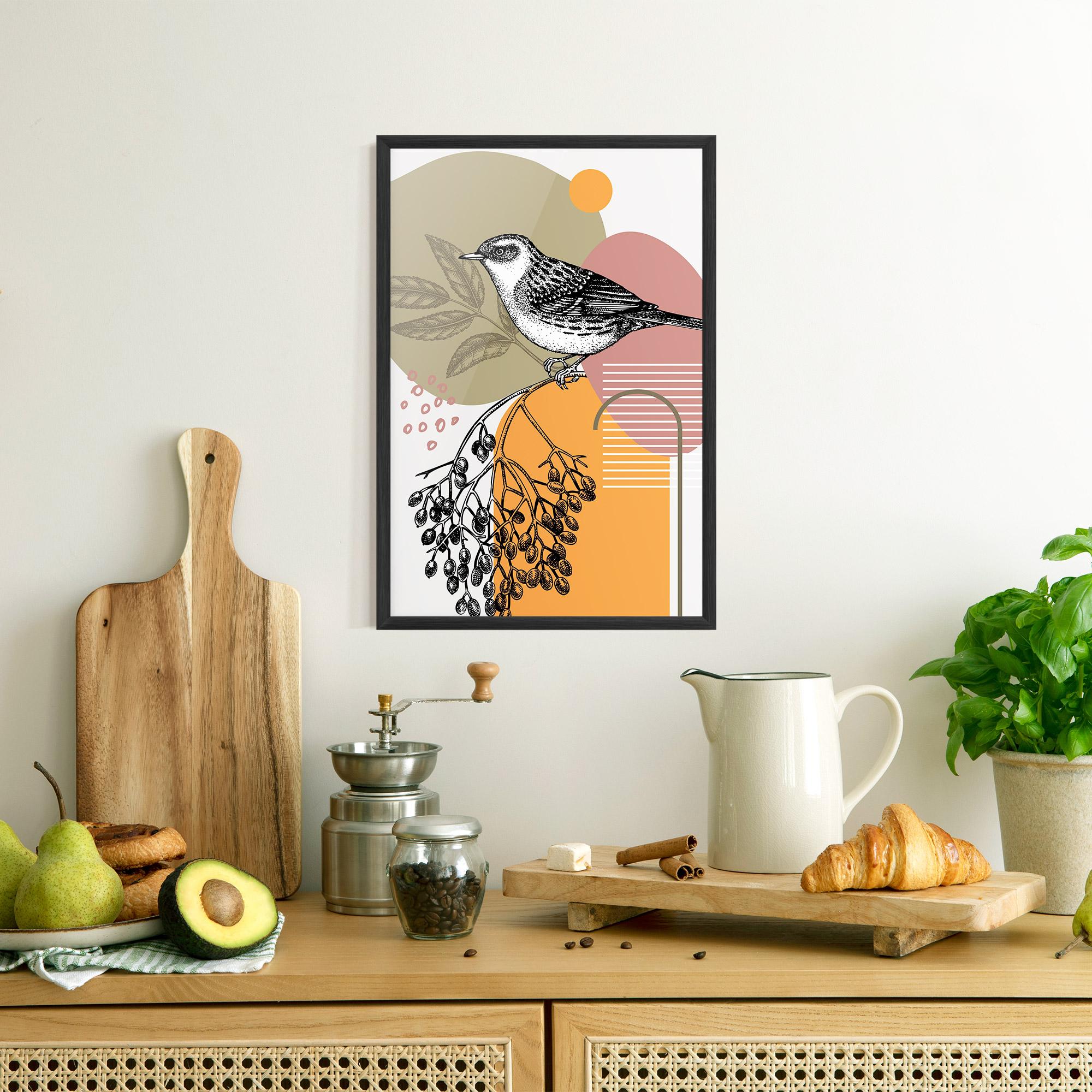 Gerahmte Poster Bird Collage mockup 8