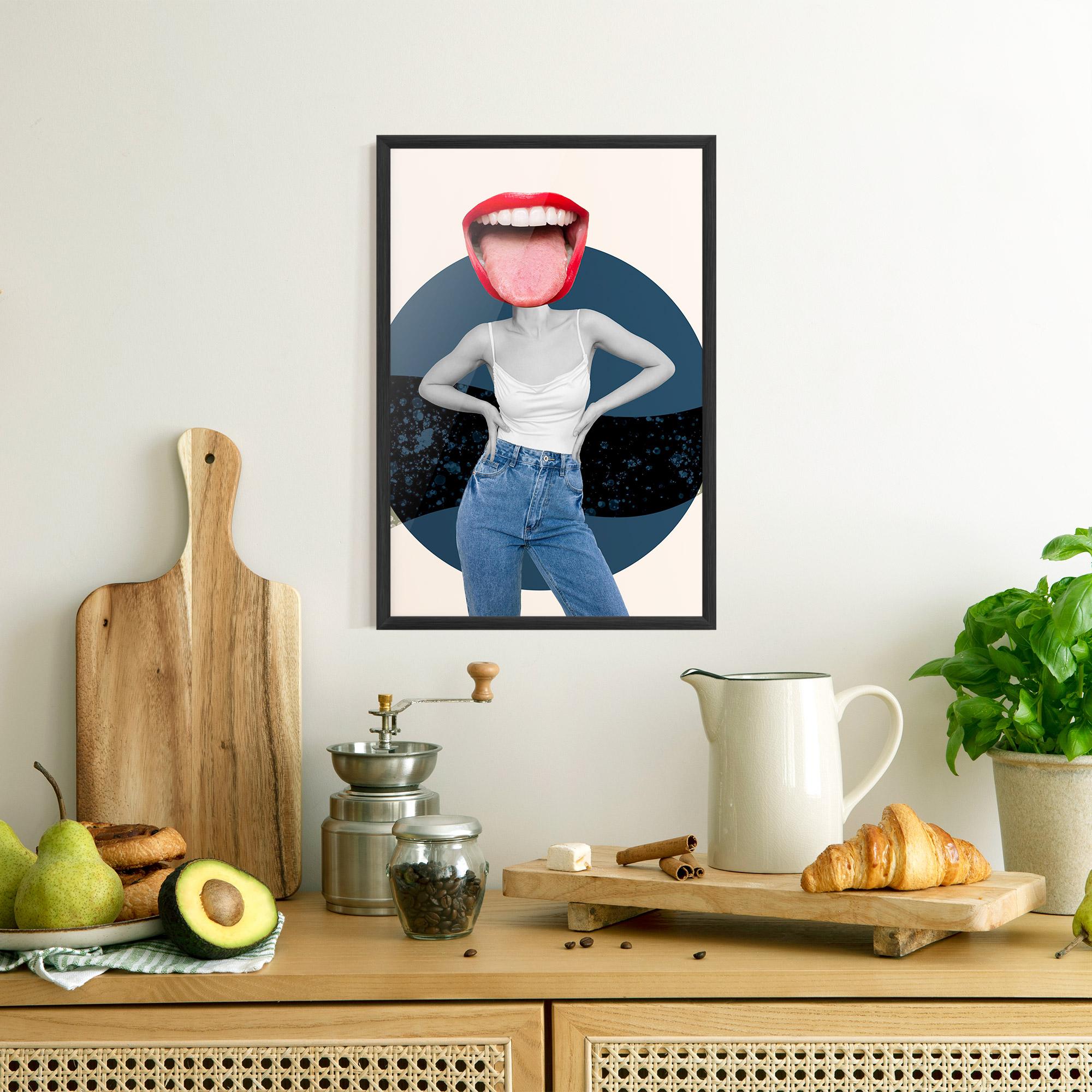 Gerahmte Poster Blue Jeans Lips mockup 8