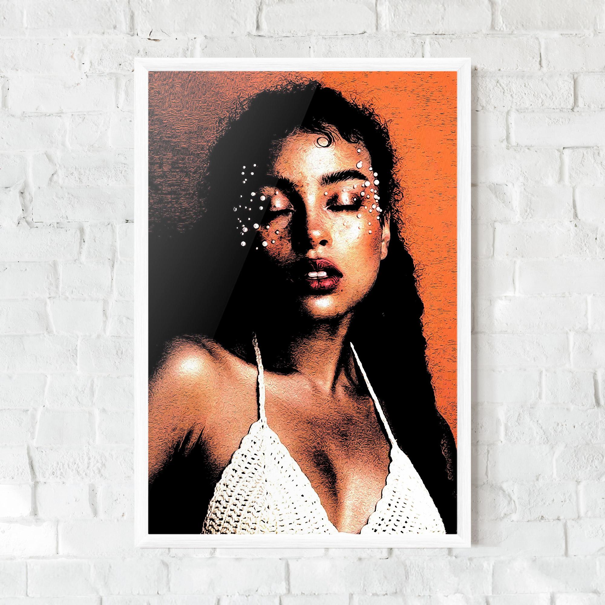 Gerahmte Poster Black Pearls Lady mockup 0
